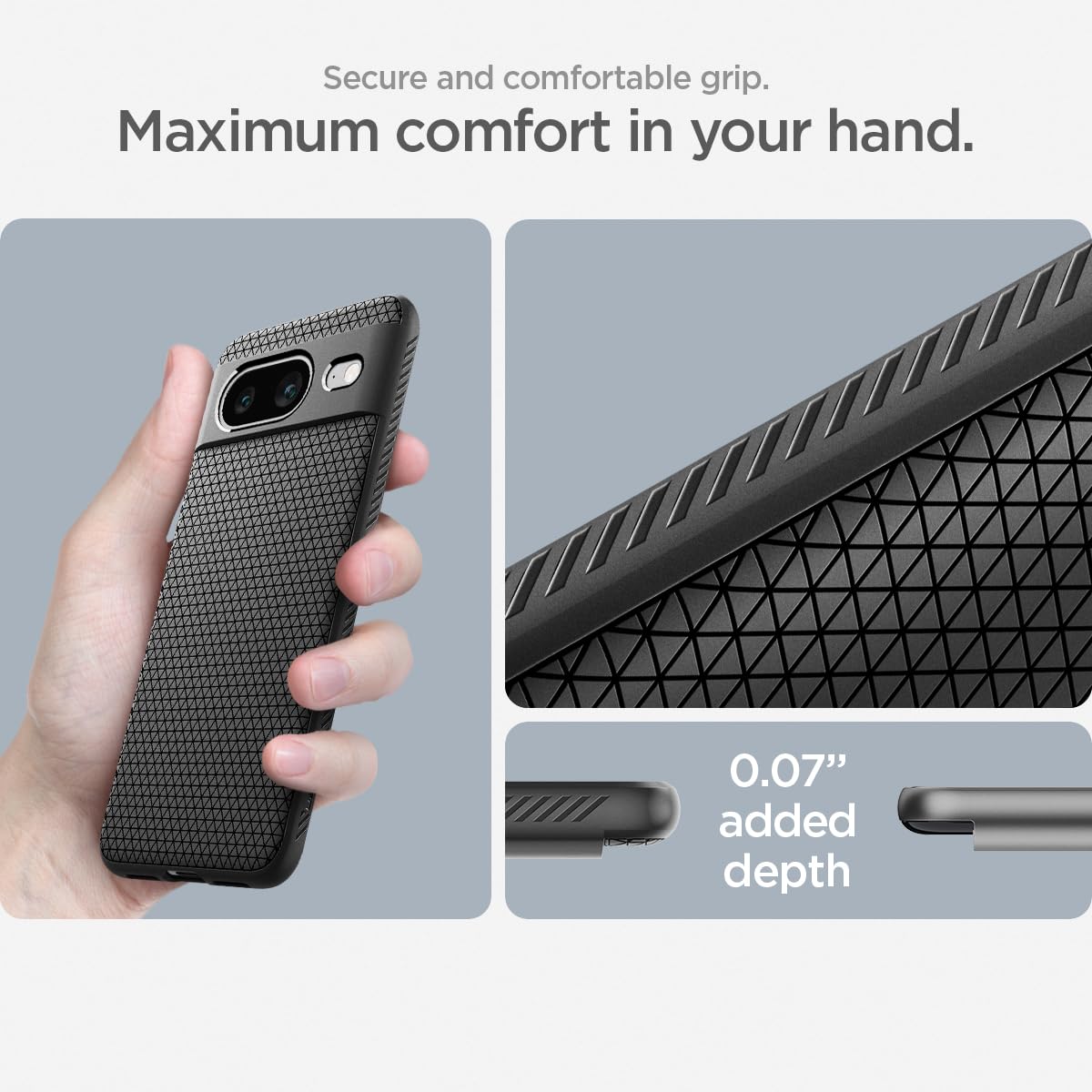 Foto 7 pulgar | Funda Spigen Liquid Air Armor Para Pixel 8 (2023), Color Negro Mate - Venta Internacional.
