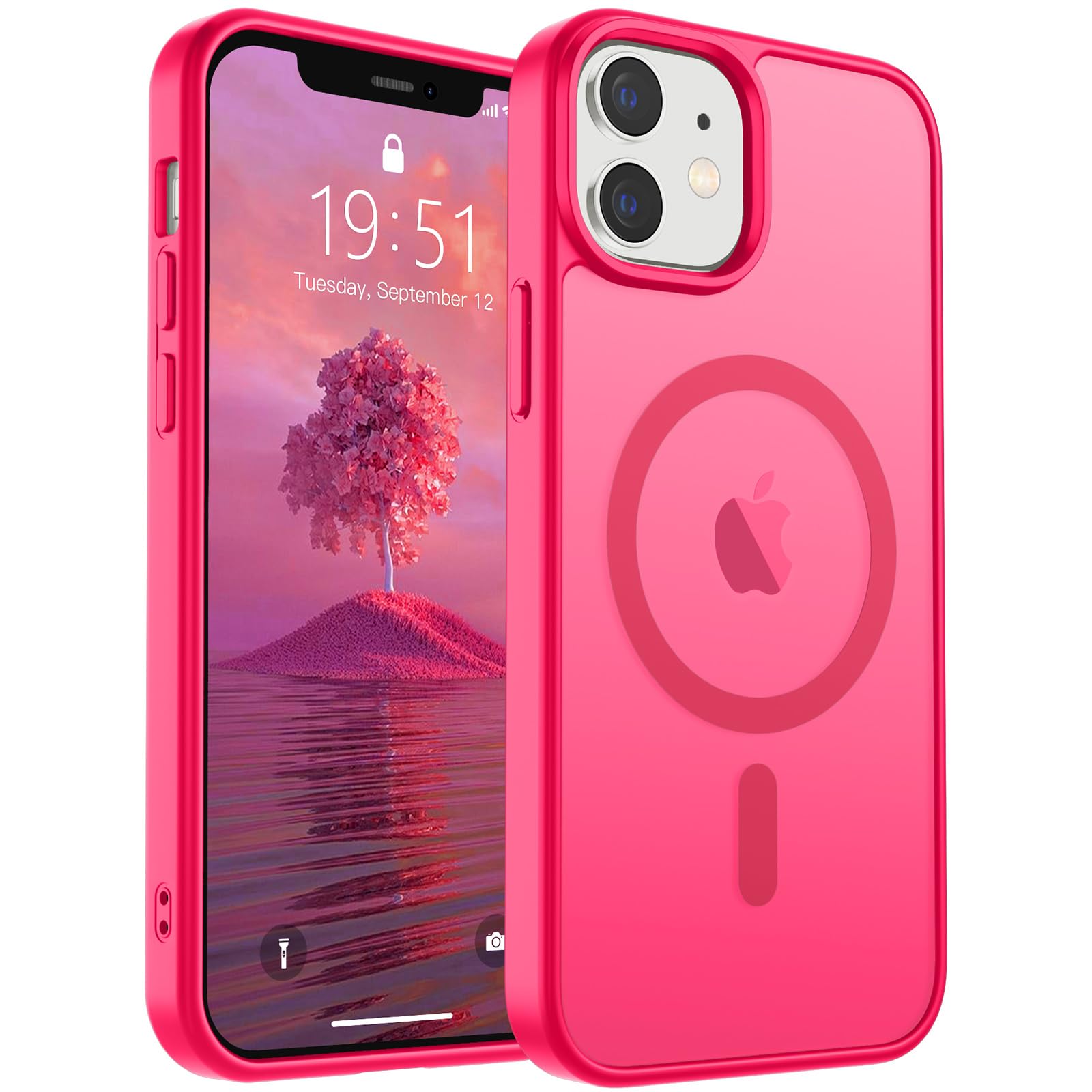 Foto 2 pulgar | Funda Magnética Supfine Para Iphone 12/12 Pro, Color Rosa Intenso - Venta Internacional.