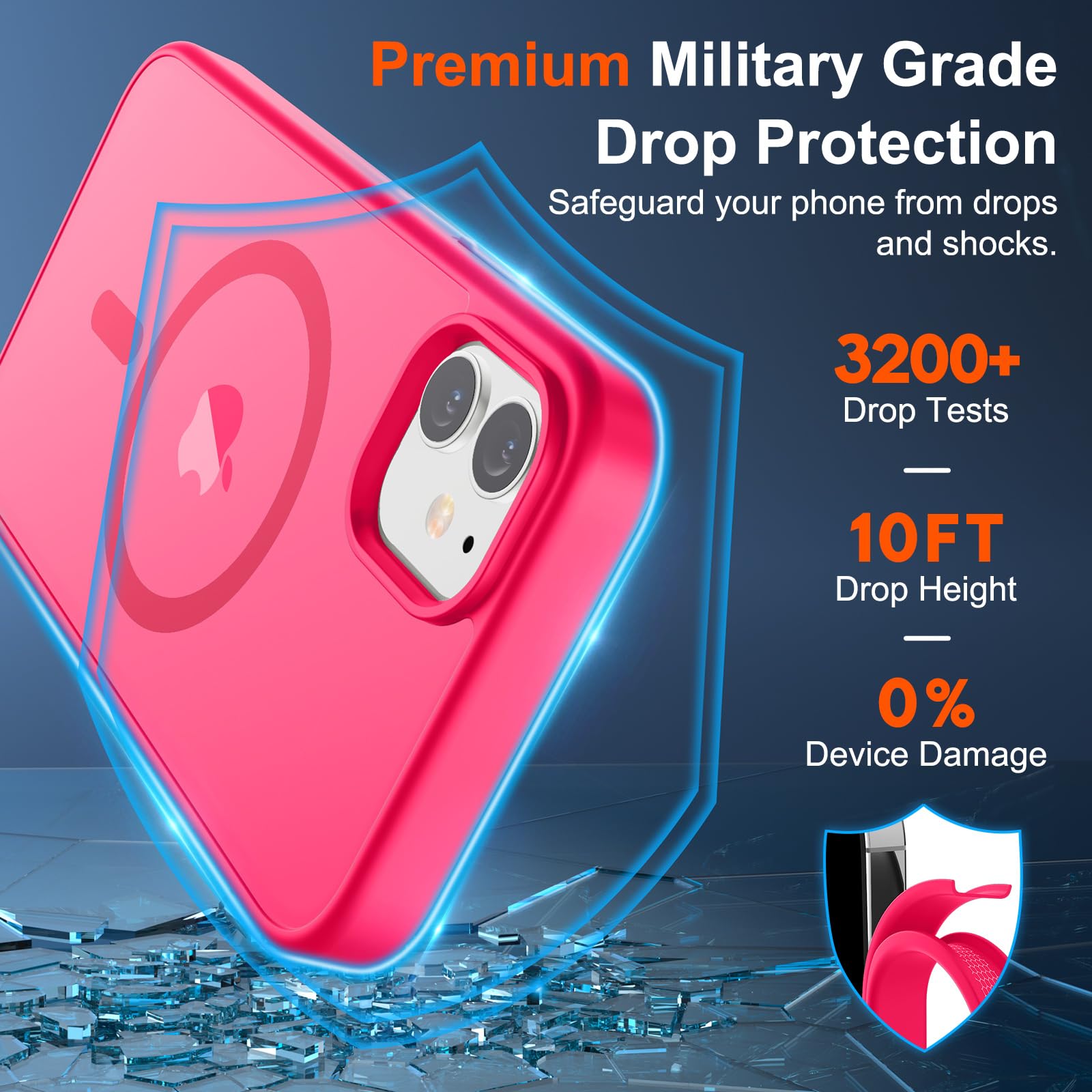Foto 4 pulgar | Funda Magnética Supfine Para Iphone 12/12 Pro, Color Rosa Intenso - Venta Internacional.