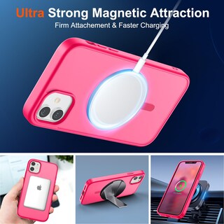 Foto 5 | Funda Magnética Supfine Para Iphone 12/12 Pro, Color Rosa Intenso - Venta Internacional.