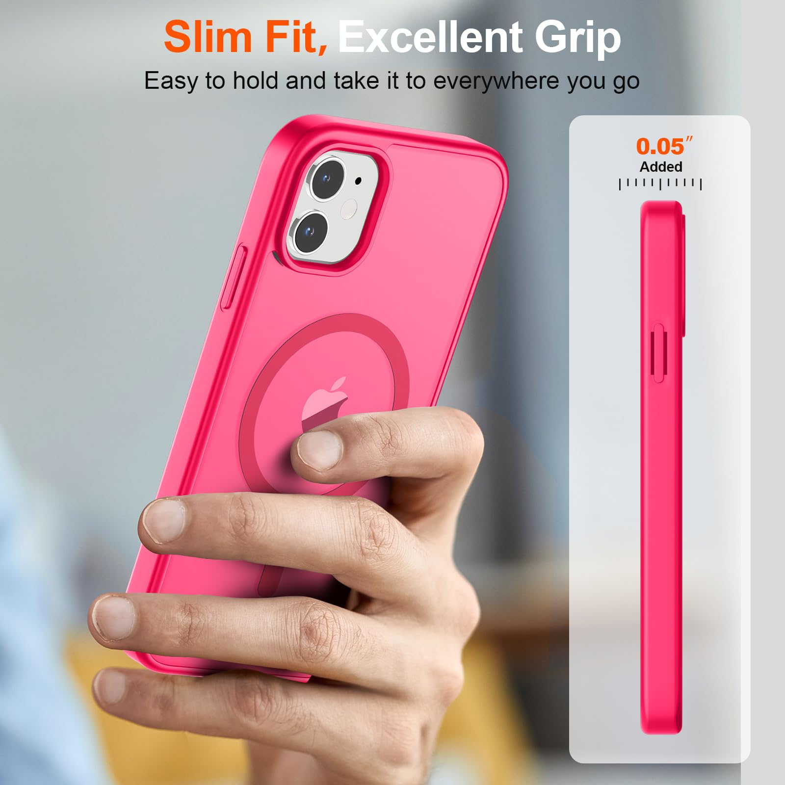 Foto 8 pulgar | Funda Magnética Supfine Para Iphone 12/12 Pro, Color Rosa Intenso - Venta Internacional.