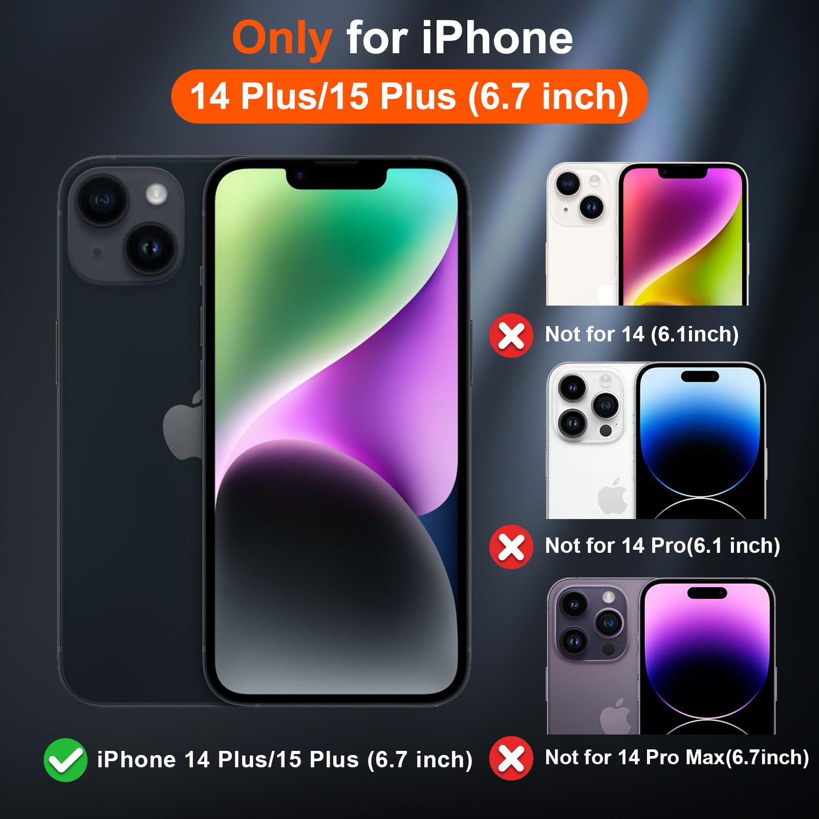 Foto 3 pulgar | Funda Magnética Supfine Para Iphone 15 Plus/14 Plus Gris - Venta Internacional.