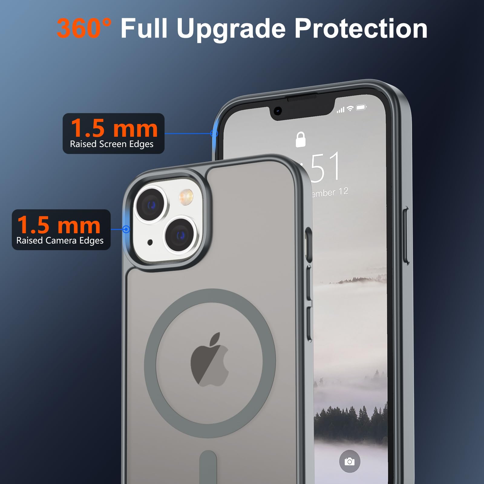 Foto 5 pulgar | Funda Magnética Supfine Para Iphone 15 Plus/14 Plus Gris - Venta Internacional.