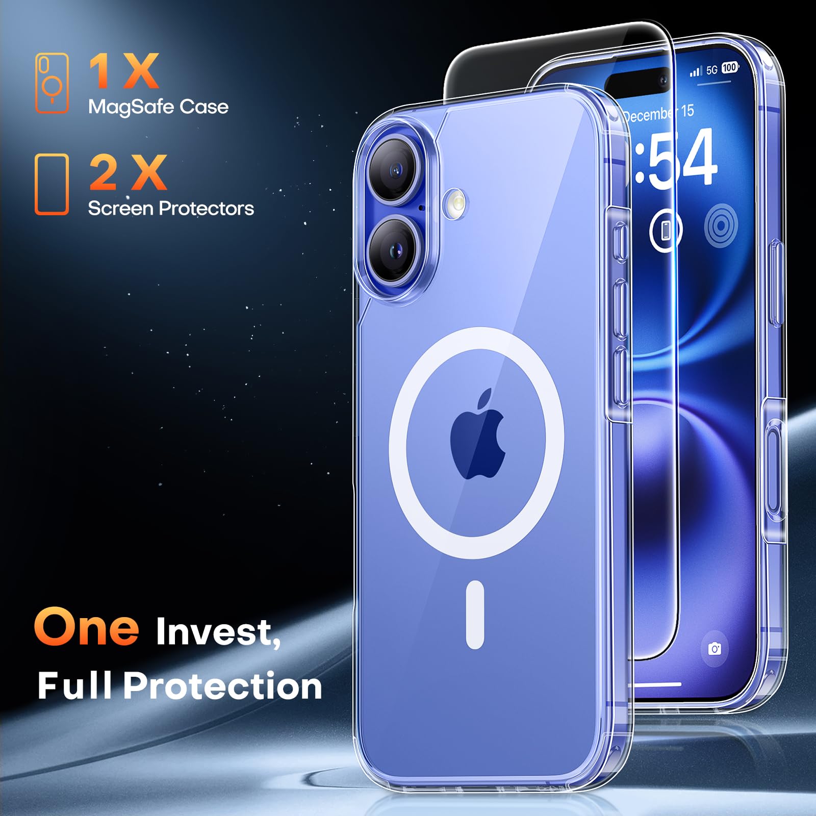 Foto 5 pulgar | Funda De Teléfono Tauri 3 En 1 Para Iphone 16 Con 2 Protectores De Pantalla - Venta Internacional.