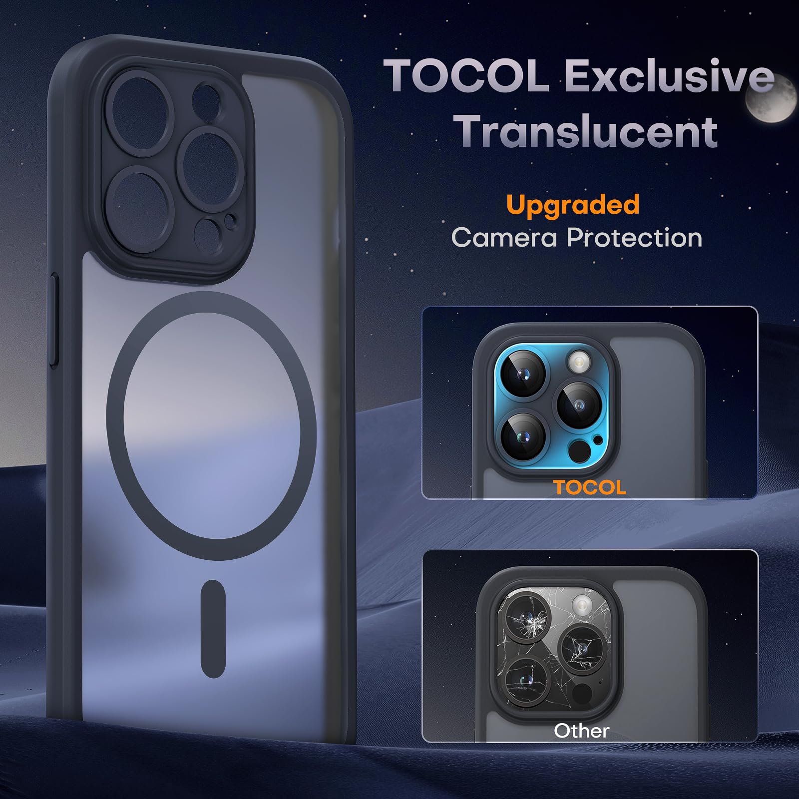 Foto 5 | Funda Tocol Magnetic 3 En 1 Para Iphone 14 Pro Max De 6.7 Pulgadas, Color Negro - Venta Internacional.