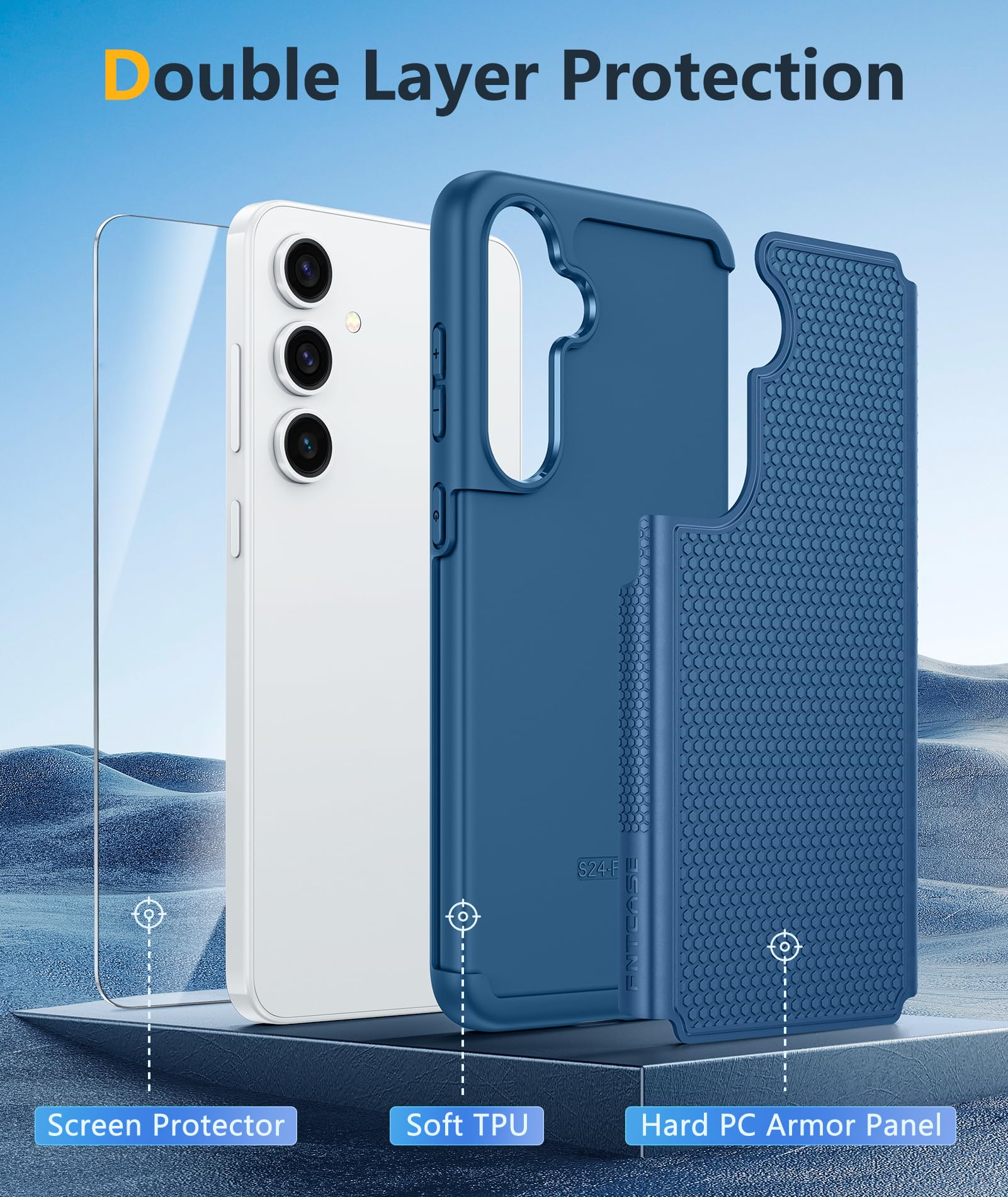 Foto 4 pulgar | Funda Protectora Fntcase Para Samsung Galaxy S24-fe Azul - Venta Internacional.
