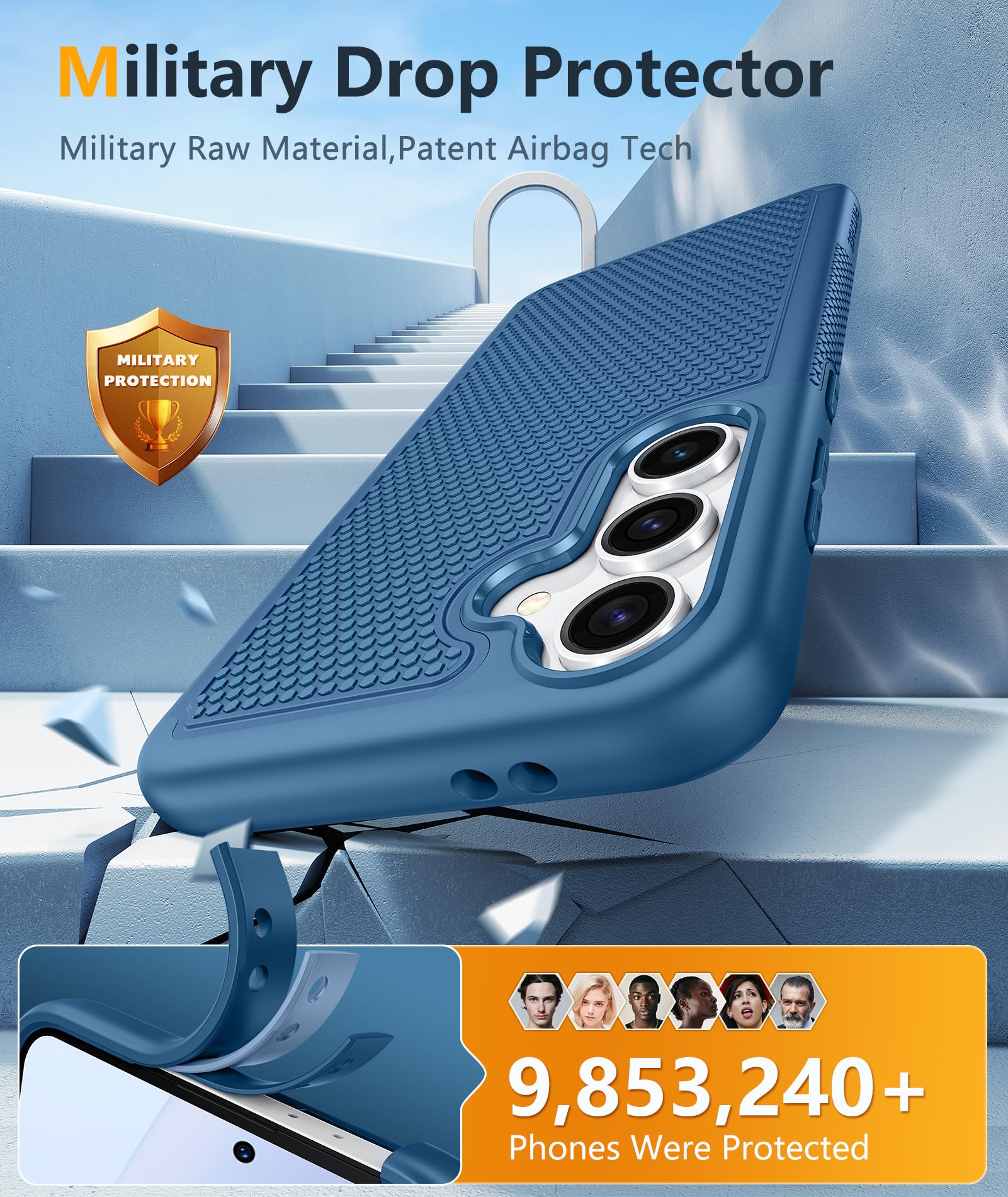 Foto 5 pulgar | Funda Protectora Fntcase Para Samsung Galaxy S24-fe Azul - Venta Internacional.
