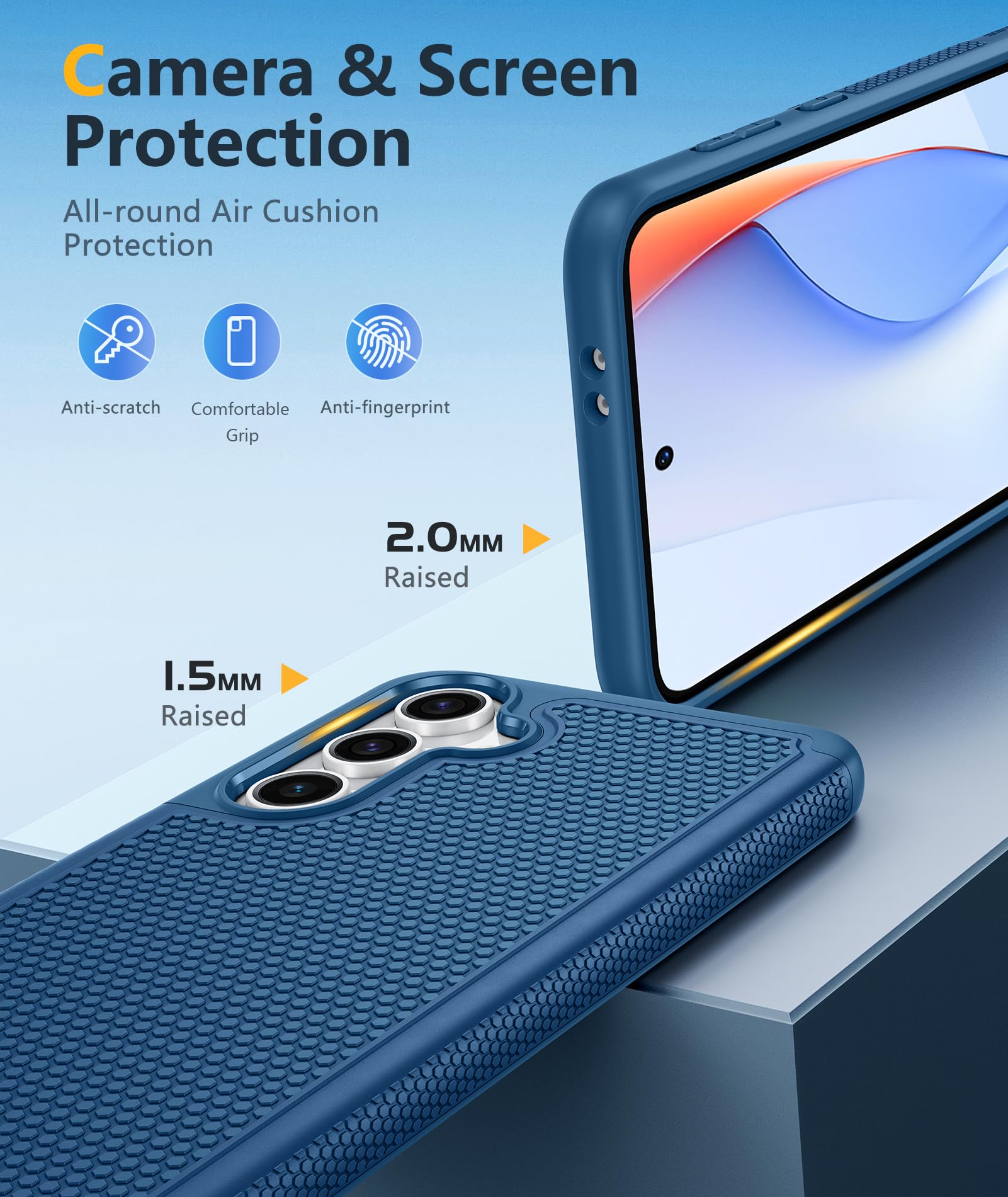 Foto 7 pulgar | Funda Protectora Fntcase Para Samsung Galaxy S24-fe Azul - Venta Internacional.