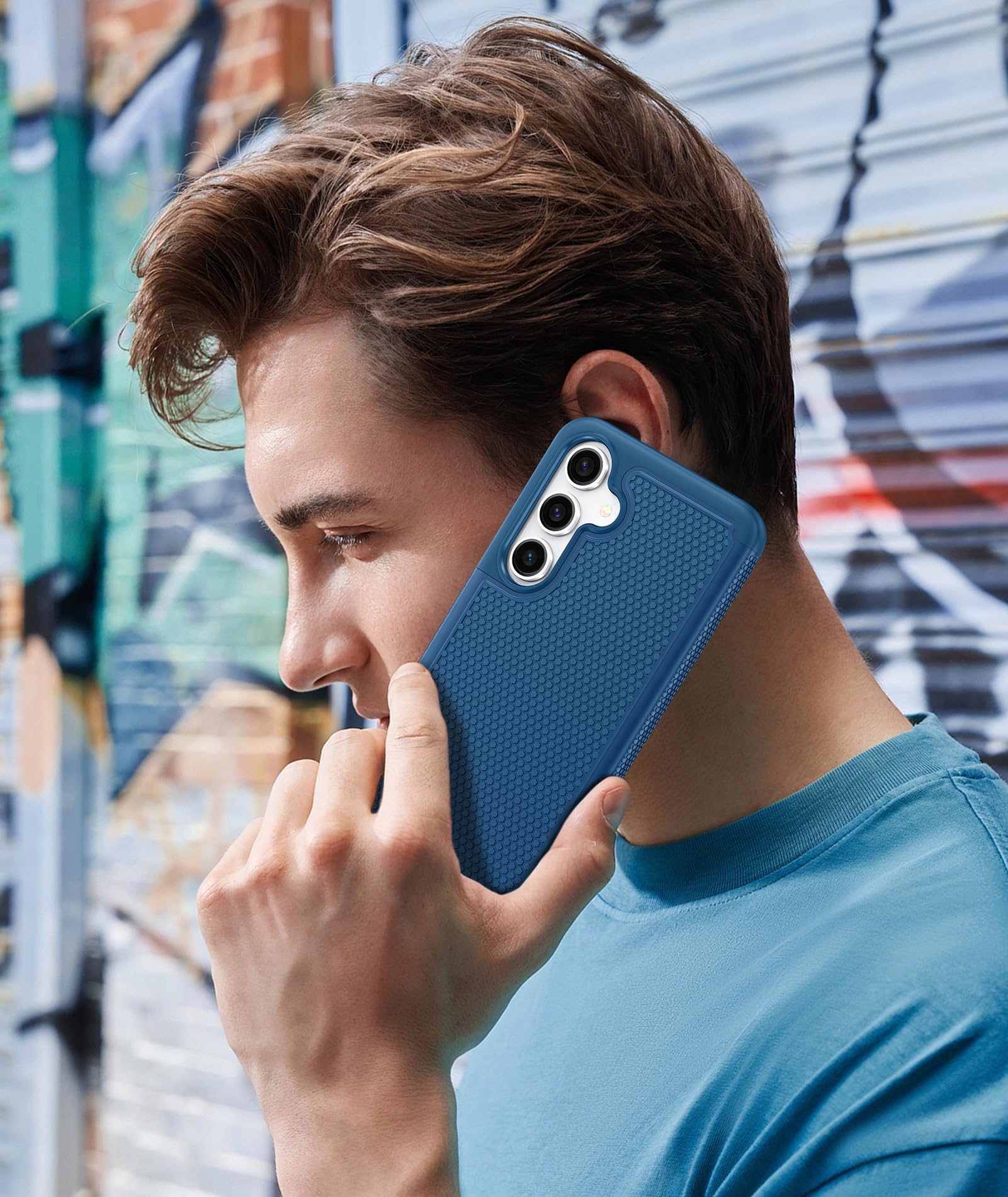 Foto 8 pulgar | Funda Protectora Fntcase Para Samsung Galaxy S24-fe Azul - Venta Internacional.