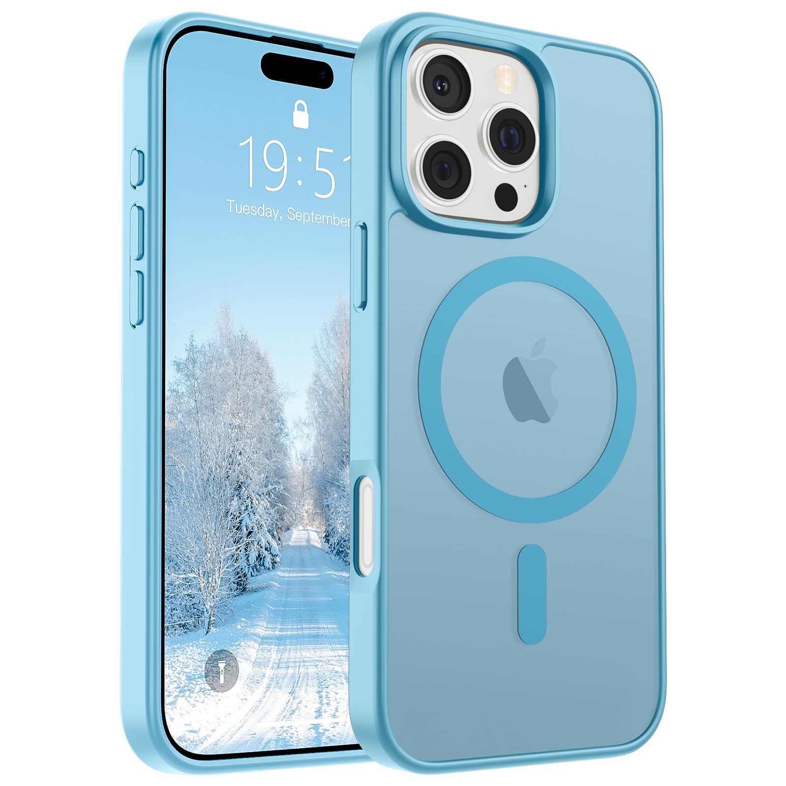 Foto 2 pulgar | Funda Magnética Supfine Para Iphone 16 Pro, Color Azul Cielo - Venta Internacional.