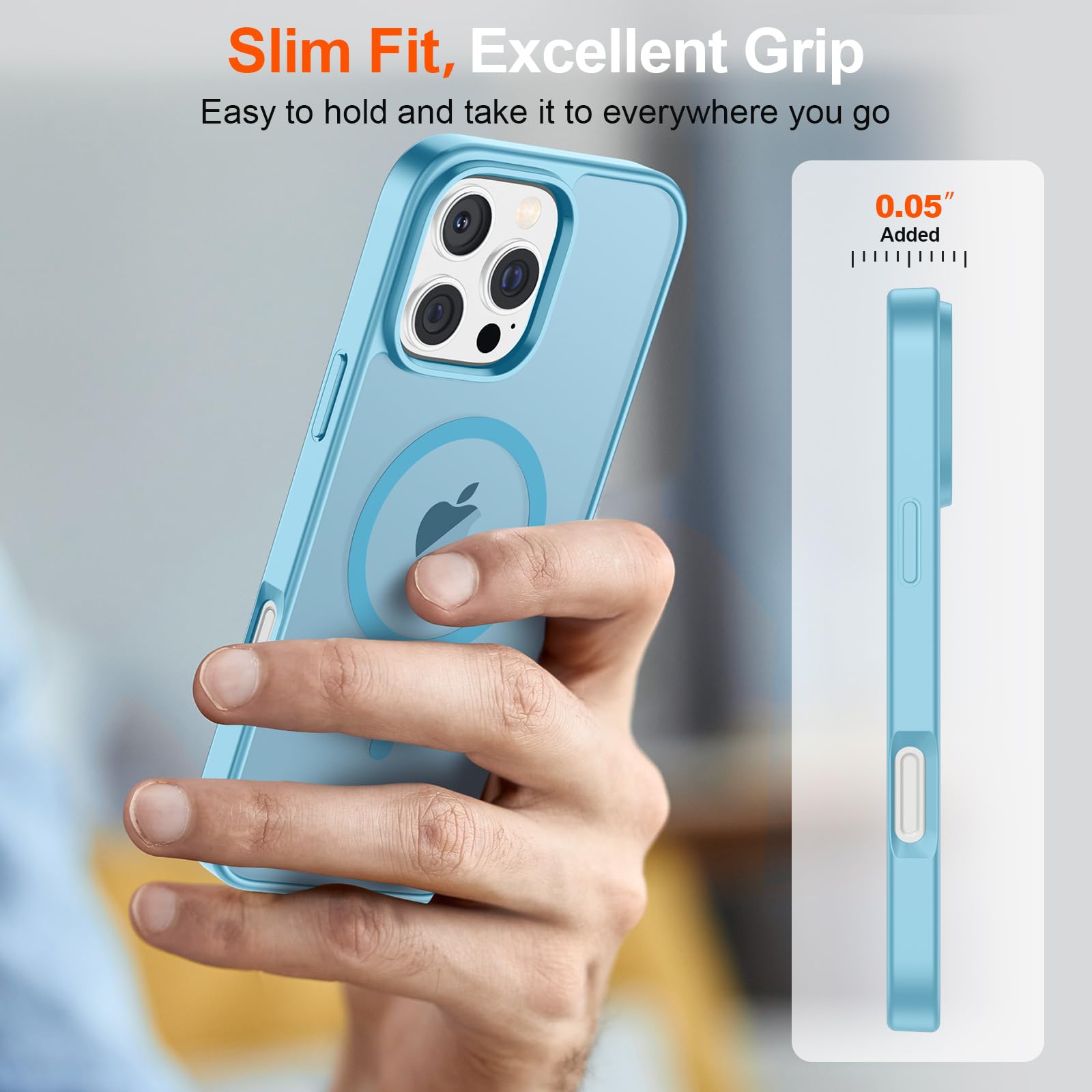Foto 8 pulgar | Funda Magnética Supfine Para Iphone 16 Pro, Color Azul Cielo - Venta Internacional.