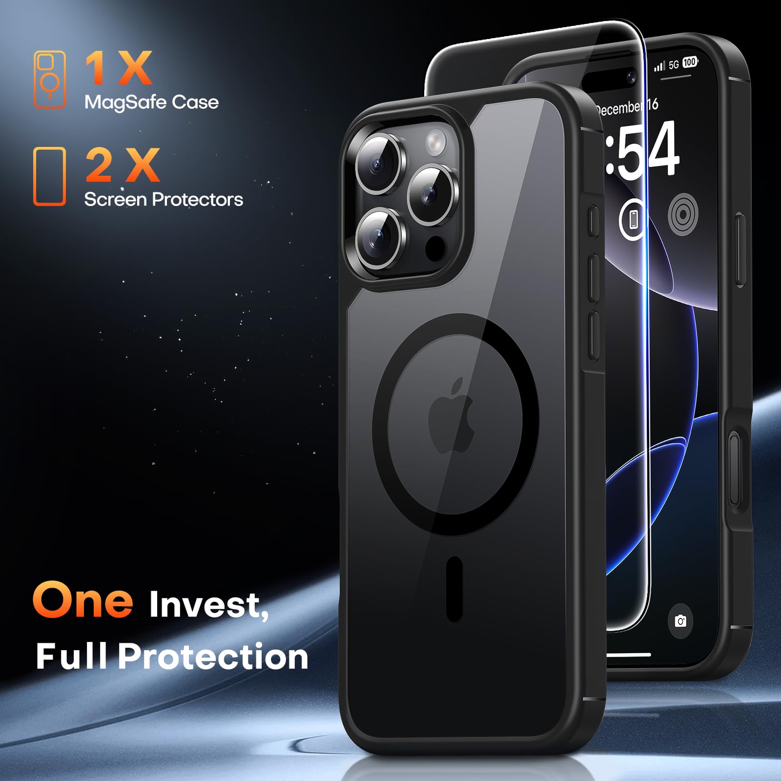Foto 4 pulgar | Funda Tauri 3 En 1 Para Iphone 16 Pro Max Con 2 Protectores De Pantalla - Venta Internacional.