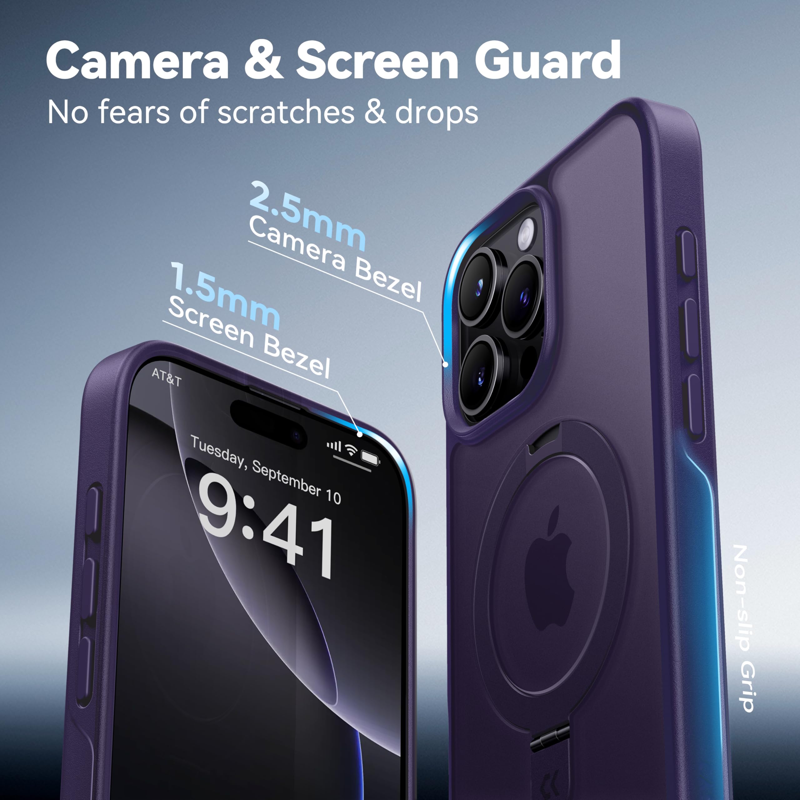 Foto 5 pulgar | Funda De Teléfono Casekoo Diseñada Para Iphone 16 Pro, Color Morado - Venta Internacional.