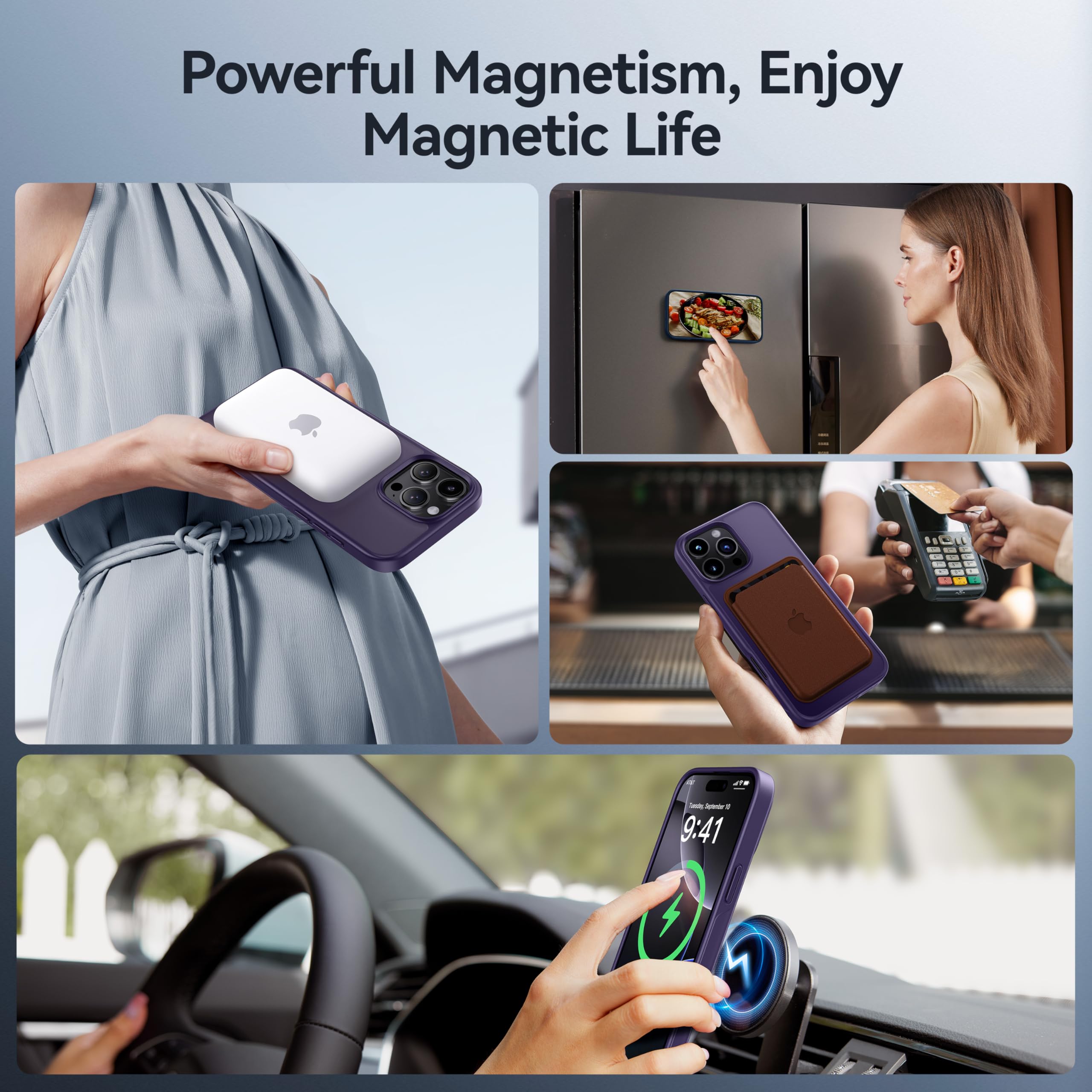 Foto 6 pulgar | Funda De Teléfono Casekoo Diseñada Para Iphone 16 Pro, Color Morado - Venta Internacional.