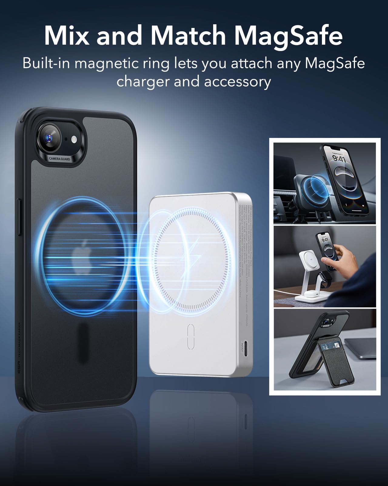 Foto 7 pulgar | Funda Esr Para Iphone 16e Con Magsafe, Negra A Prueba De Golpes - Venta Internacional.