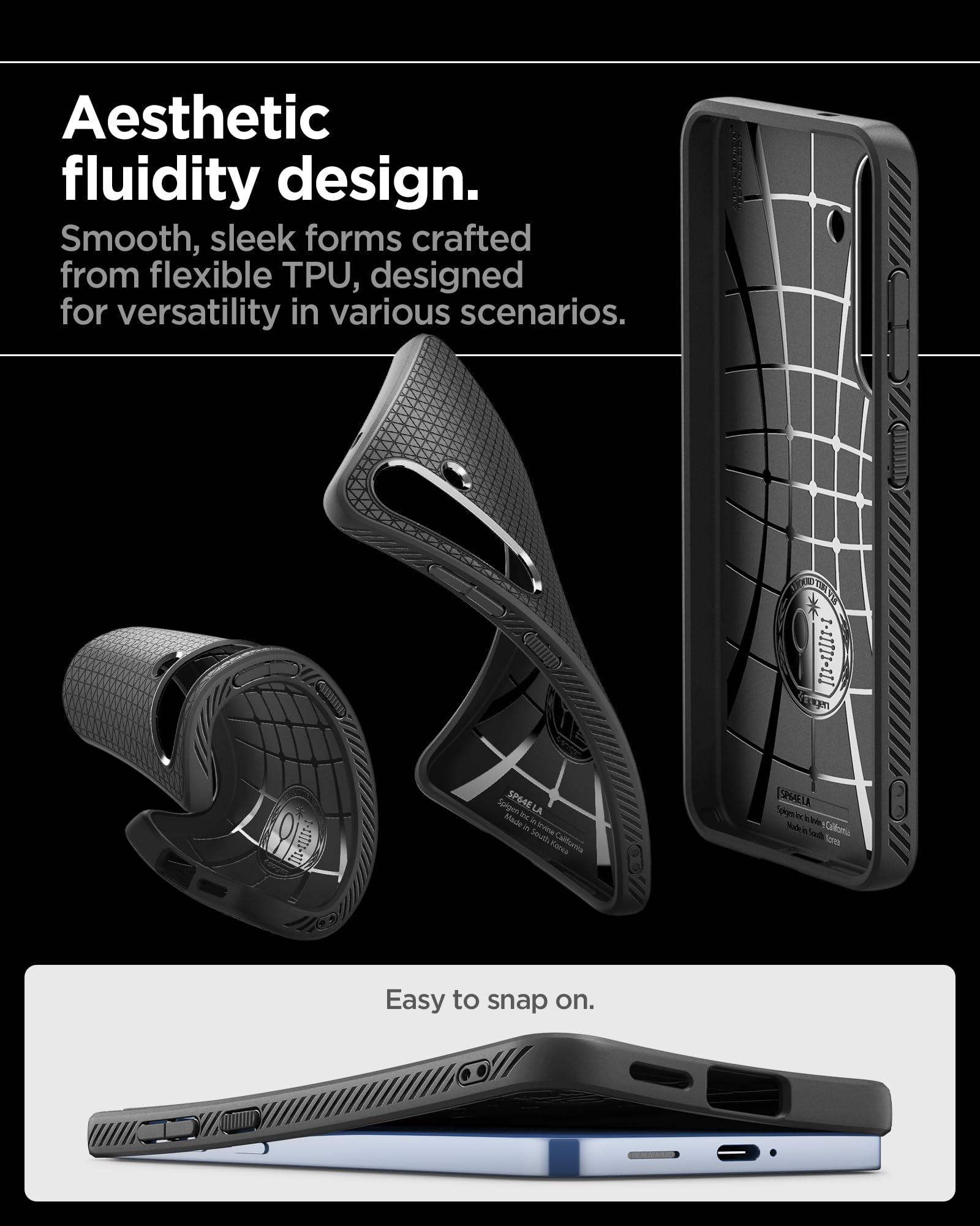 Foto 7 pulgar | Funda Spigen Liquid Air Para Samsung Galaxy S25, Color Negro Mate - Venta Internacional.