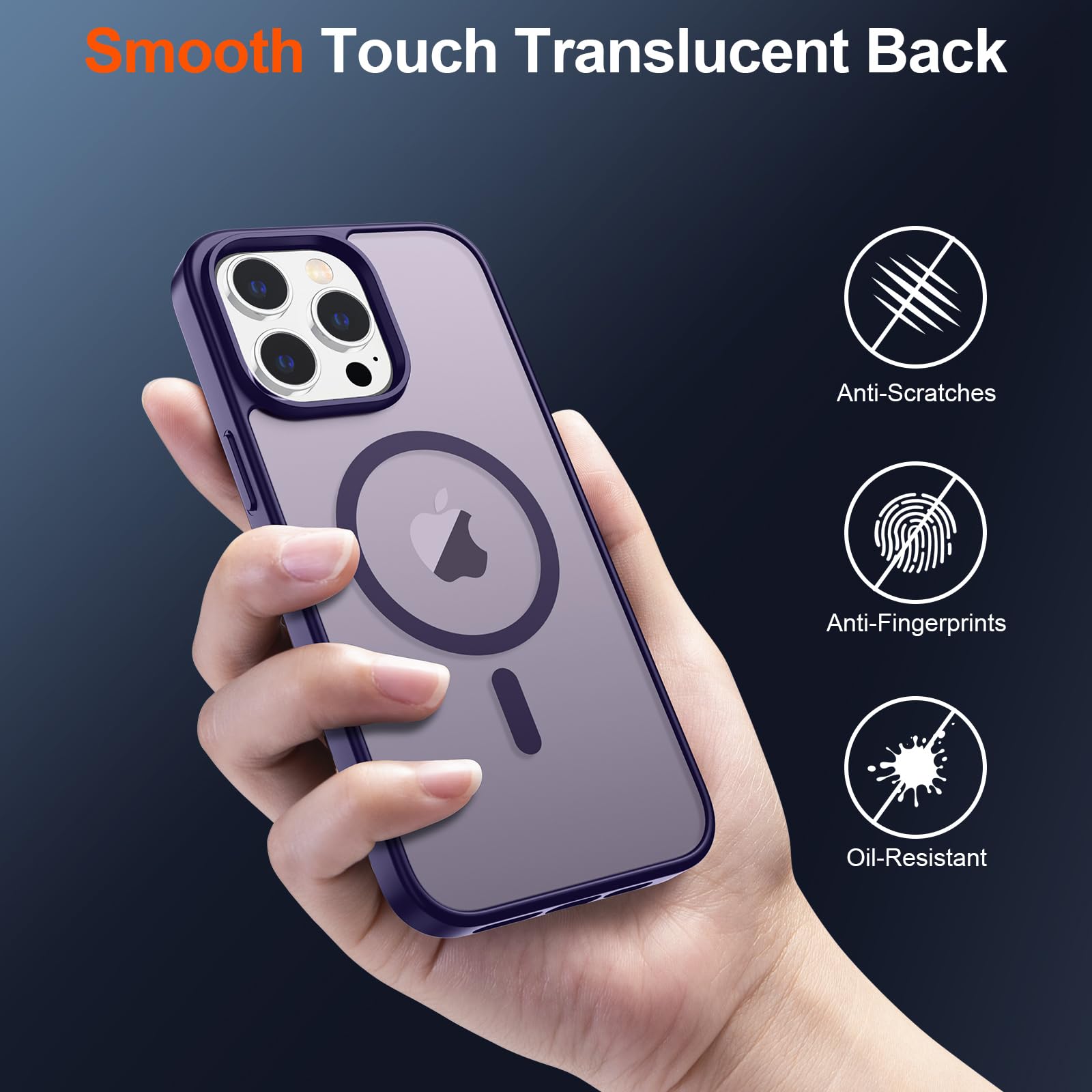 Foto 7 pulgar | Funda Magnética Supfine Para Iphone 13 Pro Max, Color Morado Oscuro - Venta Internacional.