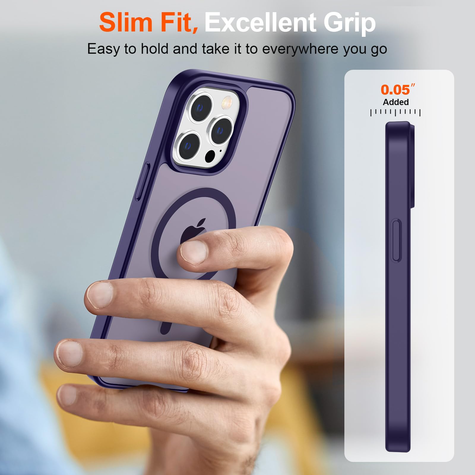 Foto 8 pulgar | Funda Magnética Supfine Para Iphone 13 Pro Max, Color Morado Oscuro - Venta Internacional.