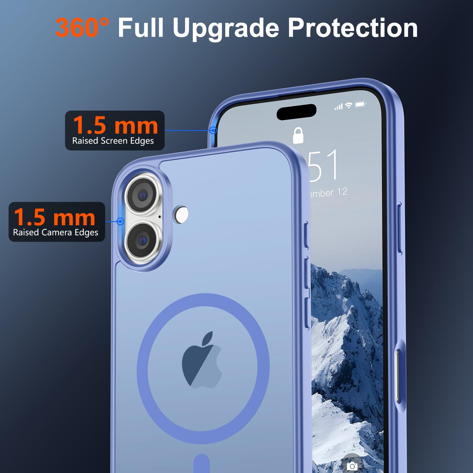 Foto 5 pulgar | Funda Magnética Supfine Para Iphone 16 Plus, Azul Y Morado - Venta Internacional.