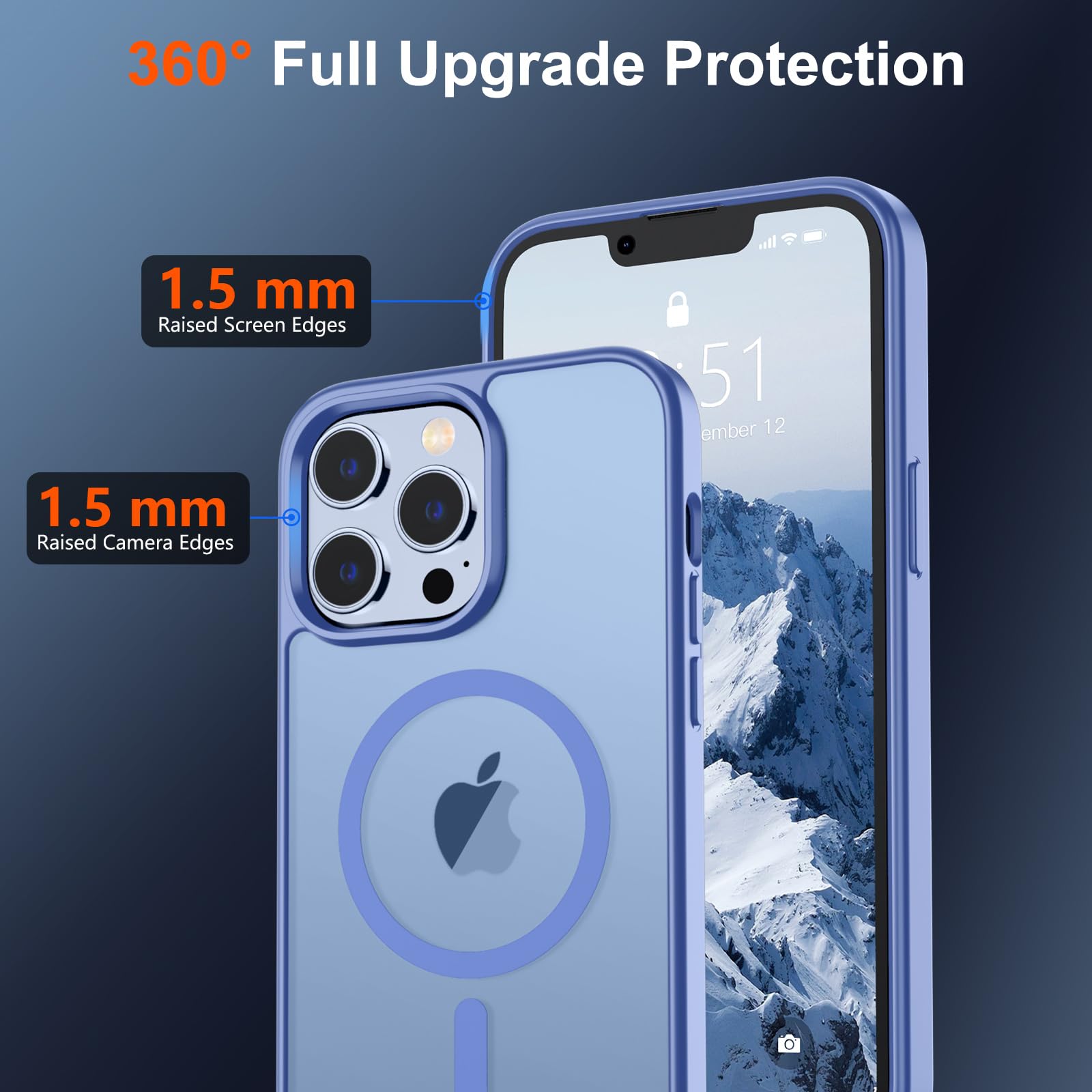 Foto 5 pulgar | Funda Magnética Supfine Para Iphone 13 Pro Max, Azul Y Morado - Venta Internacional.