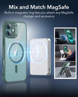 Foto 6 | Funda De Teléfono Esr Para Iphone 16 Con Magsafe De Grado Militar Transparente - Venta Internacional.