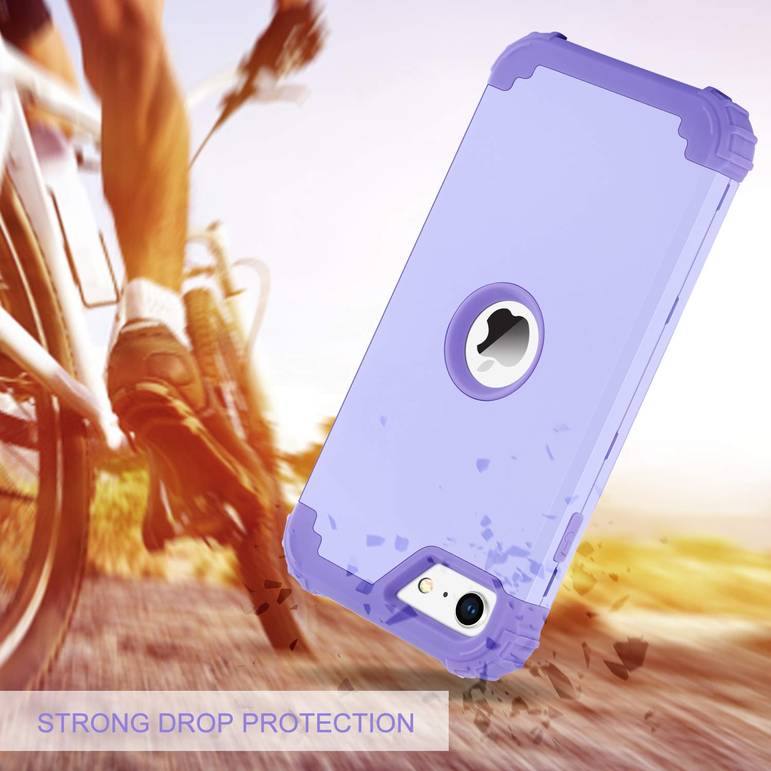 Foto 4 pulgar | Funda De Teléfono Bentoben Para Iphone Se 2022/2020 3 En 1 Violeta - Venta Internacional.