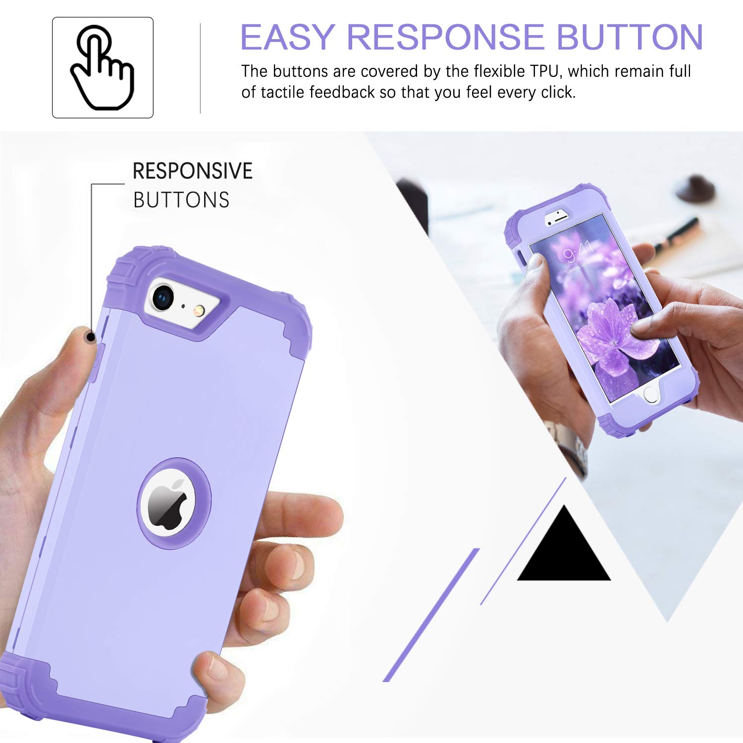 Foto 6 pulgar | Funda De Teléfono Bentoben Para Iphone Se 2022/2020 3 En 1 Violeta - Venta Internacional.