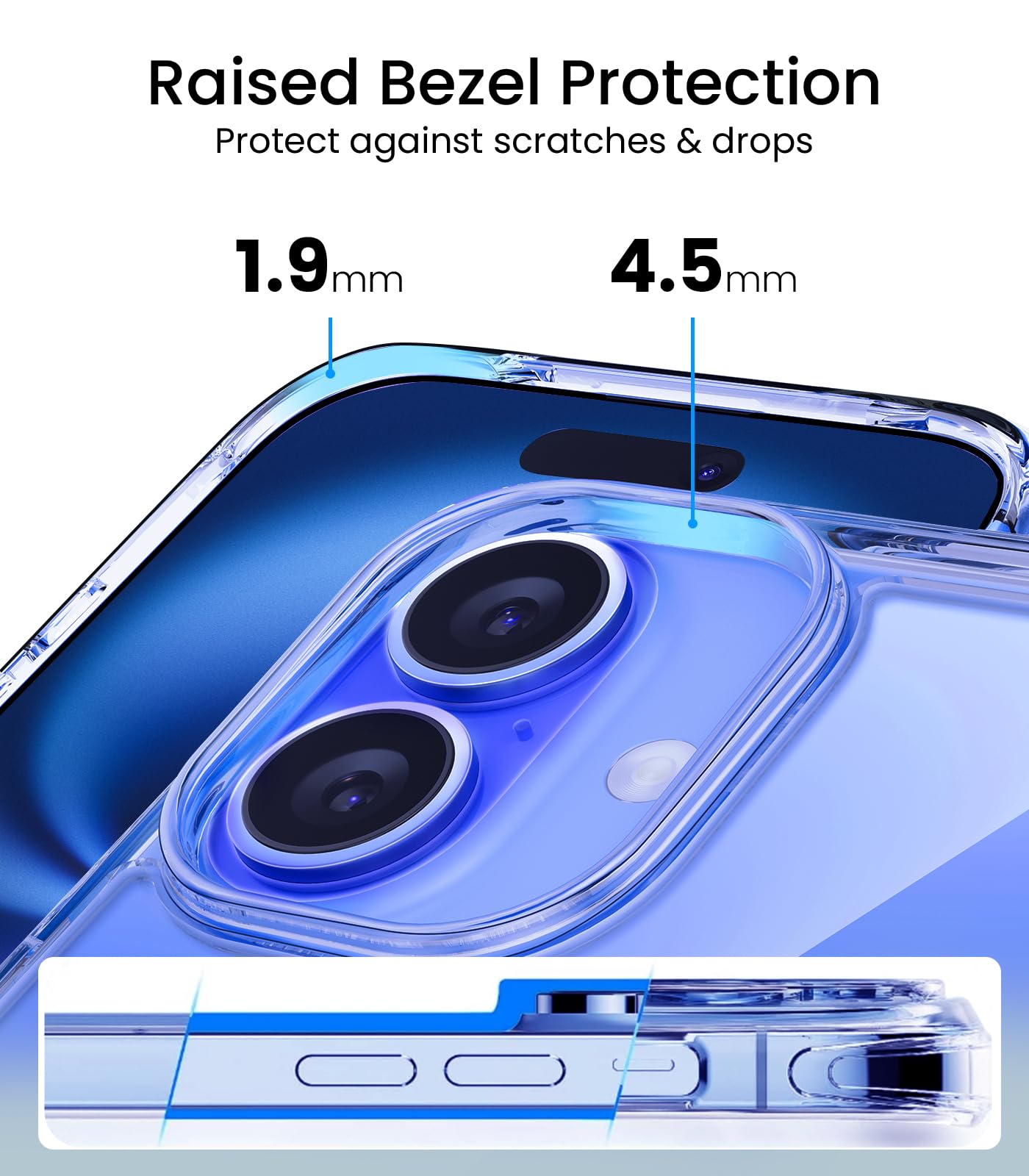 Foto 5 pulgar | Funda De Teléfono Mkeke Para Iphone 16, Transparente, Con Protección Contra Caídas De 4,9 M - Venta Internacional.