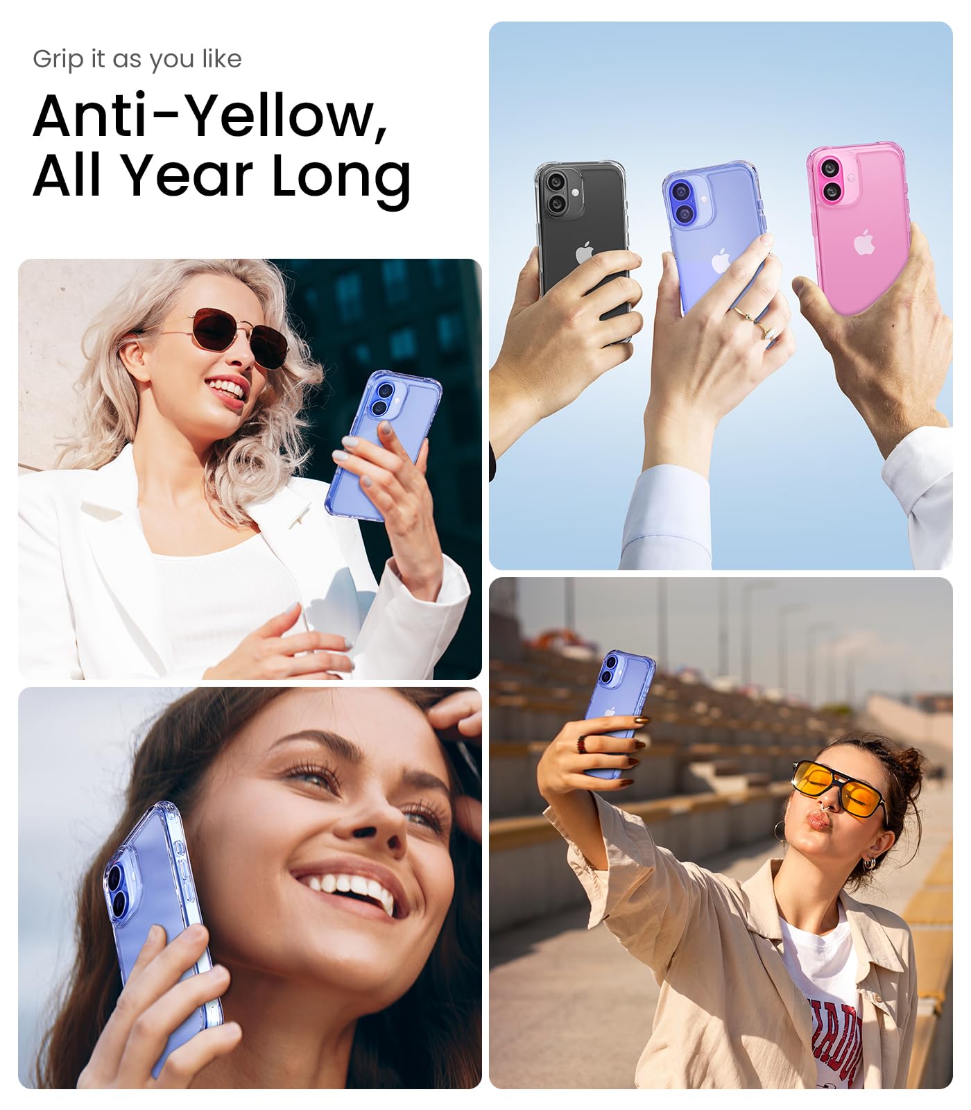 Foto 8 pulgar | Funda De Teléfono Mkeke Para Iphone 16, Transparente, Con Protección Contra Caídas De 4,9 M - Venta Internacional.