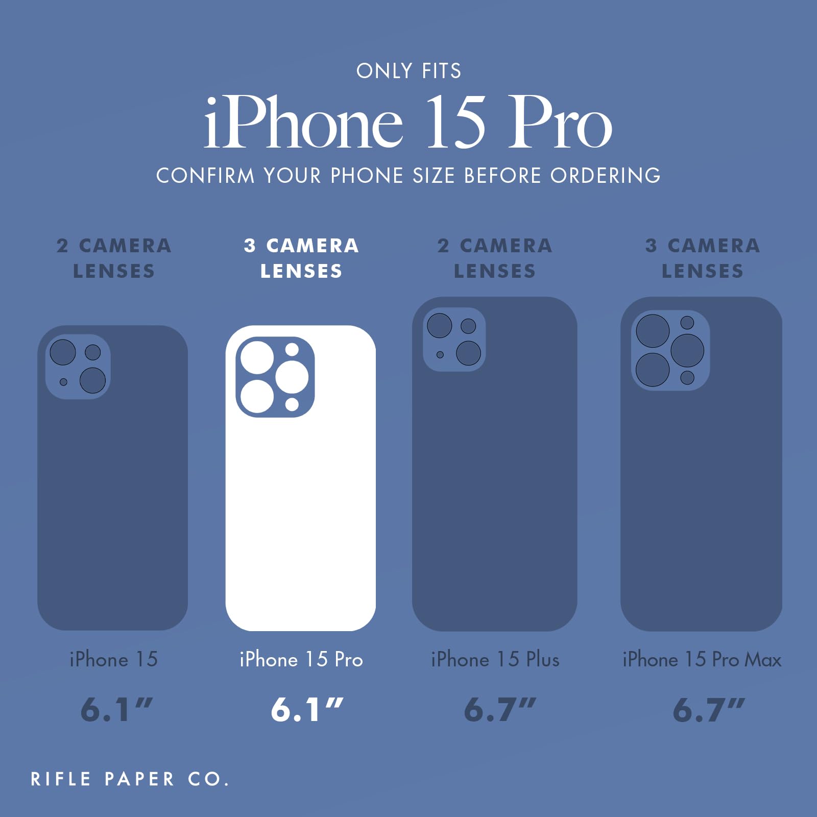 Foto 2 | Funda Para Teléfono Case-mate Rifle Paper Co. Iphone 15 Pro Azul - Venta Internacional.