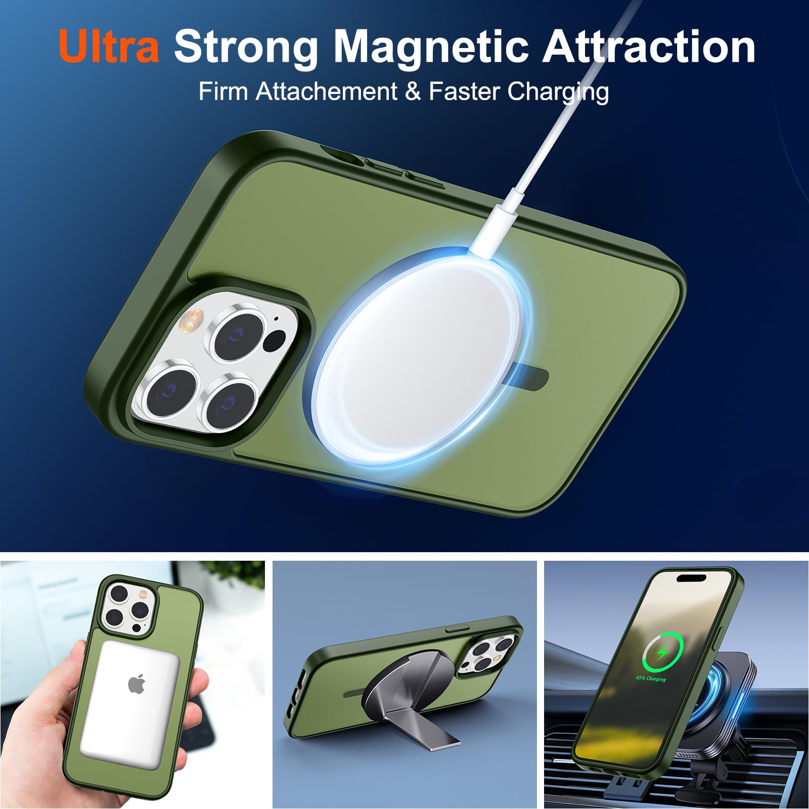 Foto 6 pulgar | Funda Magnética Supfine Para Iphone 14 Pro Cangling Green - Venta Internacional.