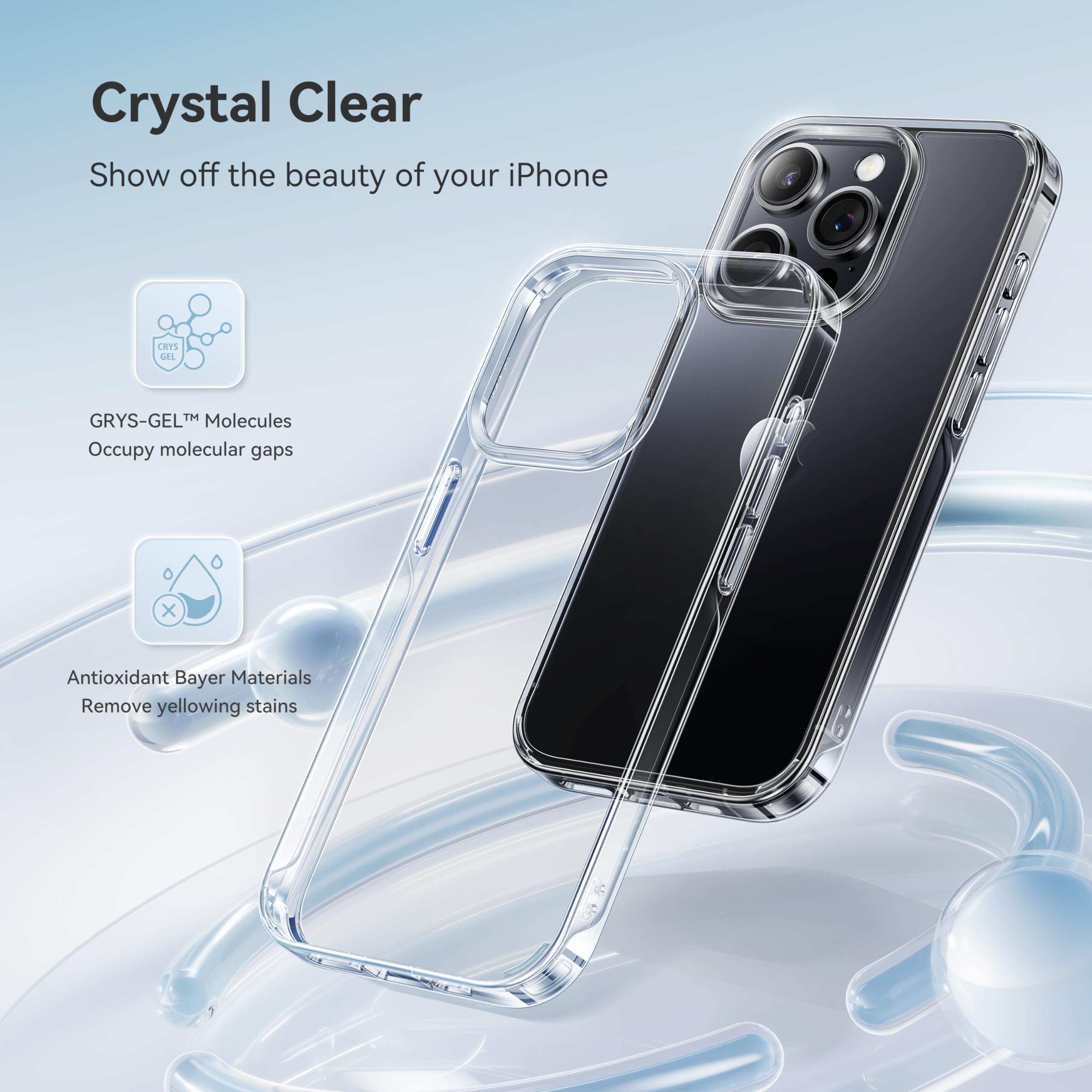 Foto 2 | Funda De Teléfono Casekoo Crystal Clear Para Iphone 15 Pro Max De 6.7 Pulgadas - Venta Internacional.