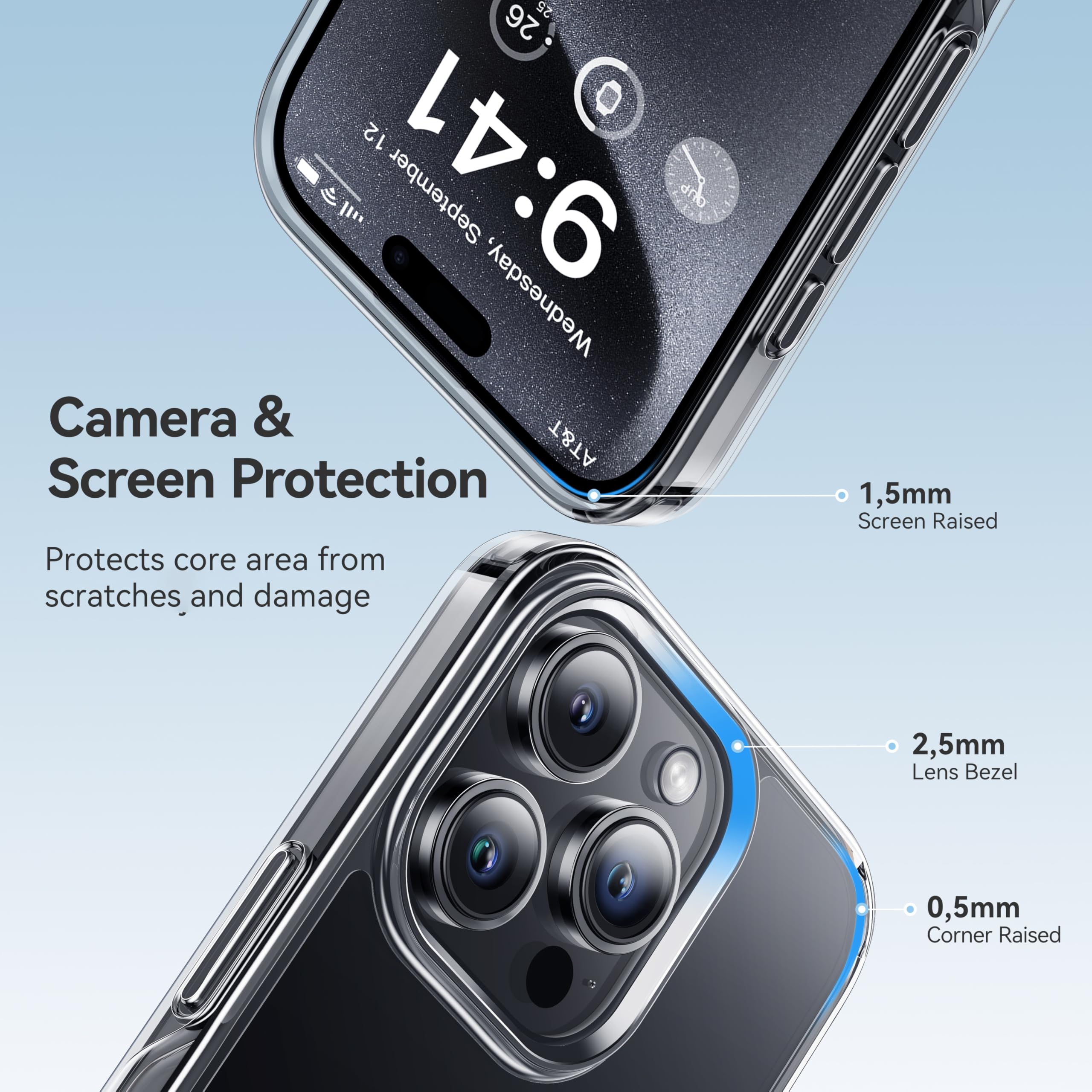 Foto 5 pulgar | Funda De Teléfono Casekoo Crystal Clear Para Iphone 15 Pro Max De 6.7 Pulgadas - Venta Internacional.