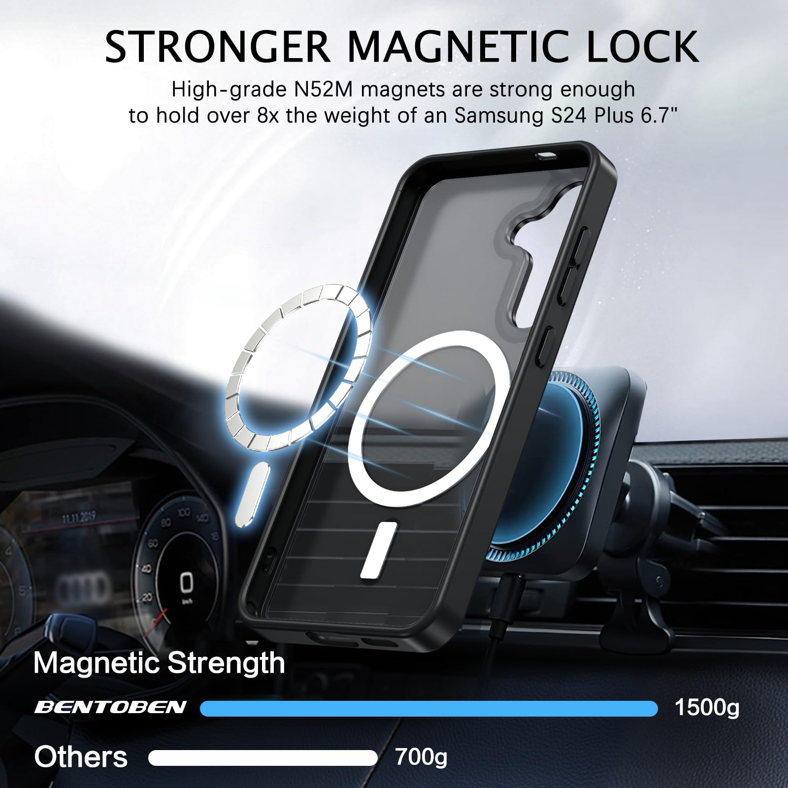 Foto 7 pulgar | Funda Magnética Bentoben Para Samsung Galaxy S24 Plus Negra - Venta Internacional.