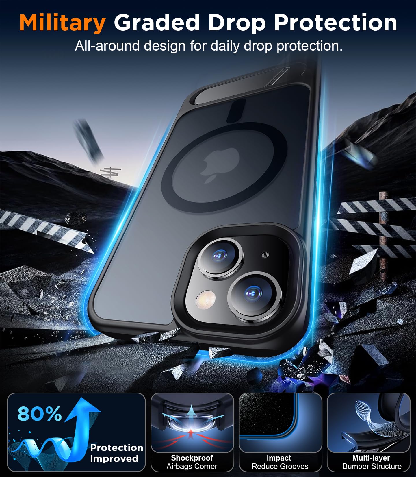 Foto 4 pulgar | Funda De Teléfono Temdan Magnetic Compatible Con Iphone 15 6.1 - Venta Internacional.