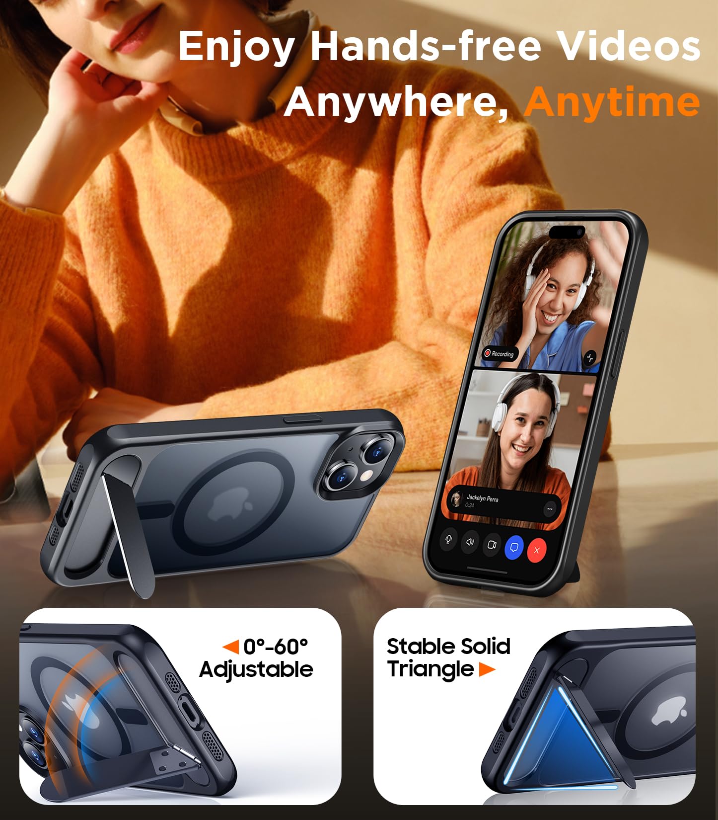Foto 5 pulgar | Funda De Teléfono Temdan Magnetic Compatible Con Iphone 15 6.1 - Venta Internacional.