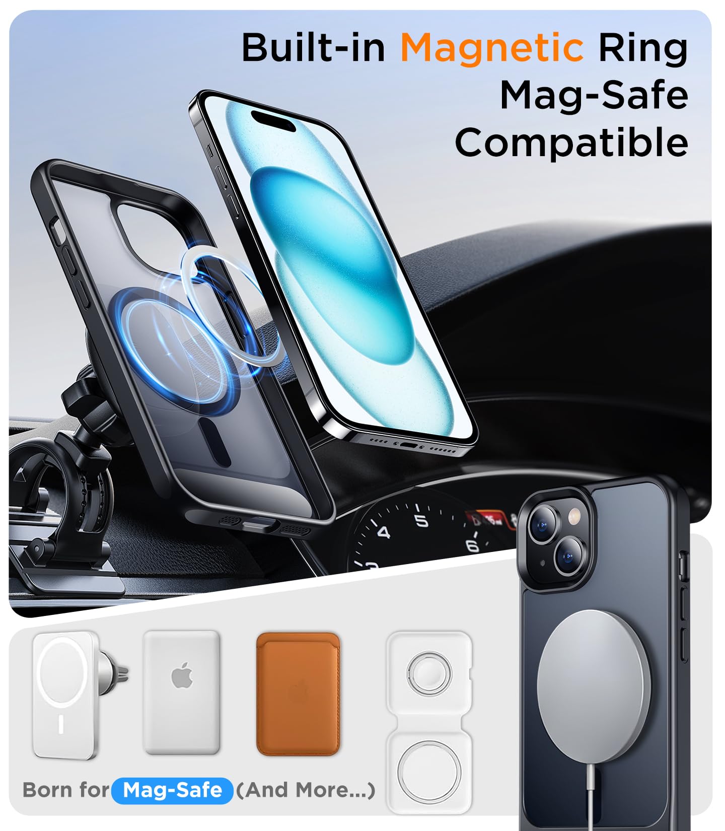 Foto 5 | Funda De Teléfono Temdan Magnetic Compatible Con Iphone 15 6.1 - Venta Internacional.