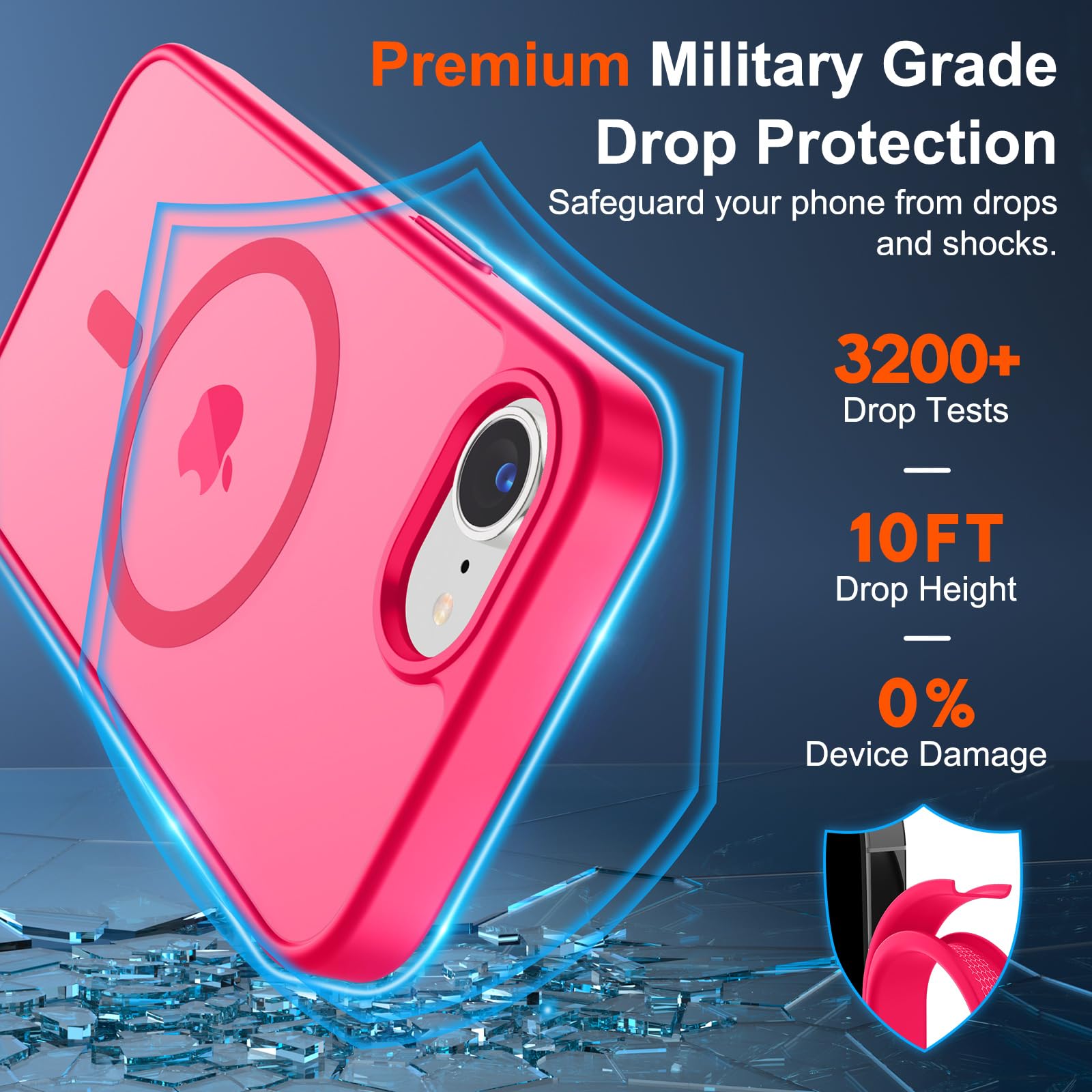 Foto 4 pulgar | Funda Magnética Supfine Para Iphone 16e 2025, Color Rosa Intenso - Venta Internacional.