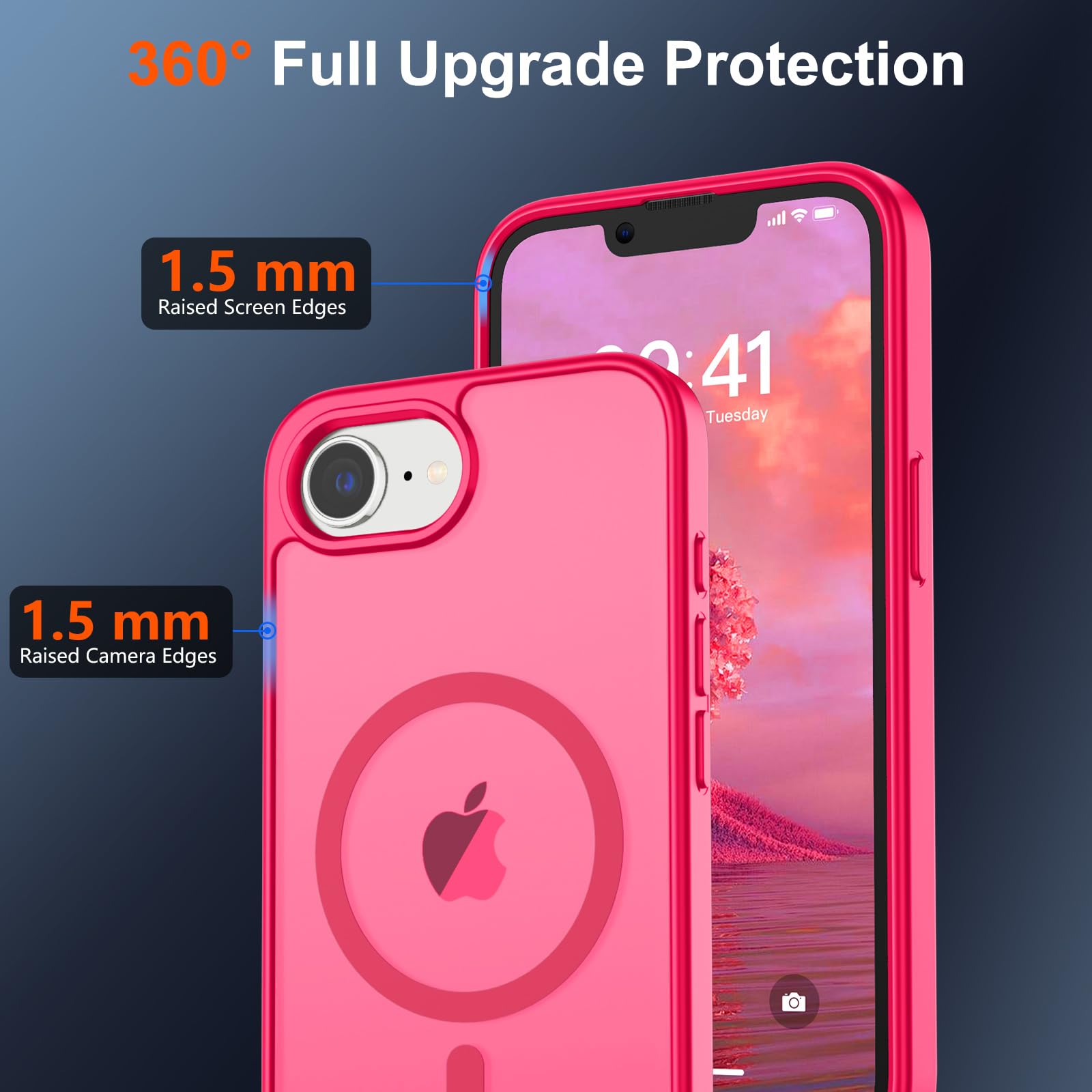 Foto 5 pulgar | Funda Magnética Supfine Para Iphone 16e 2025, Color Rosa Intenso - Venta Internacional.