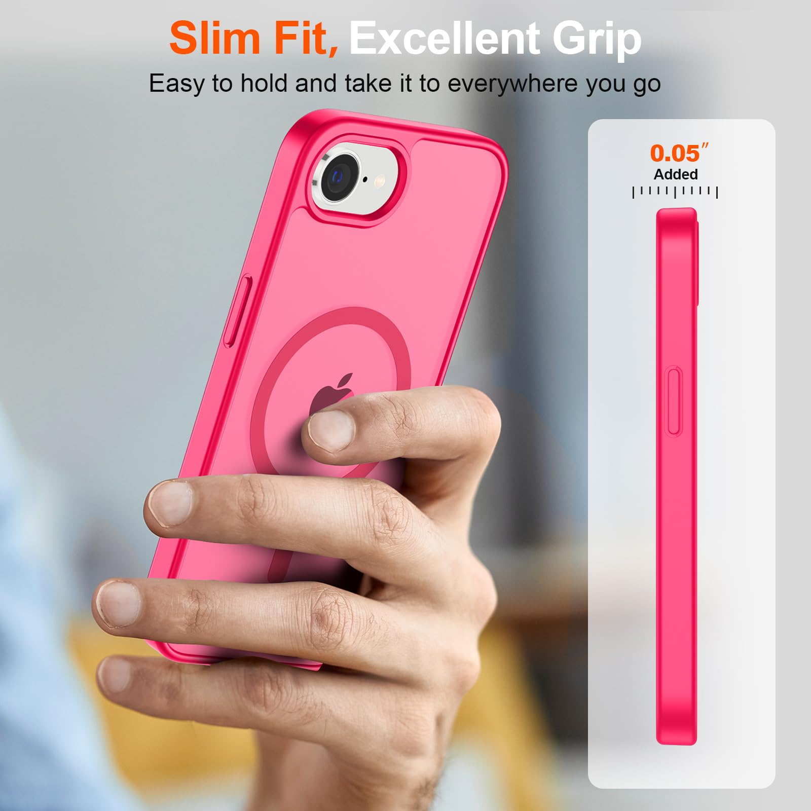 Foto 8 pulgar | Funda Magnética Supfine Para Iphone 16e 2025, Color Rosa Intenso - Venta Internacional.