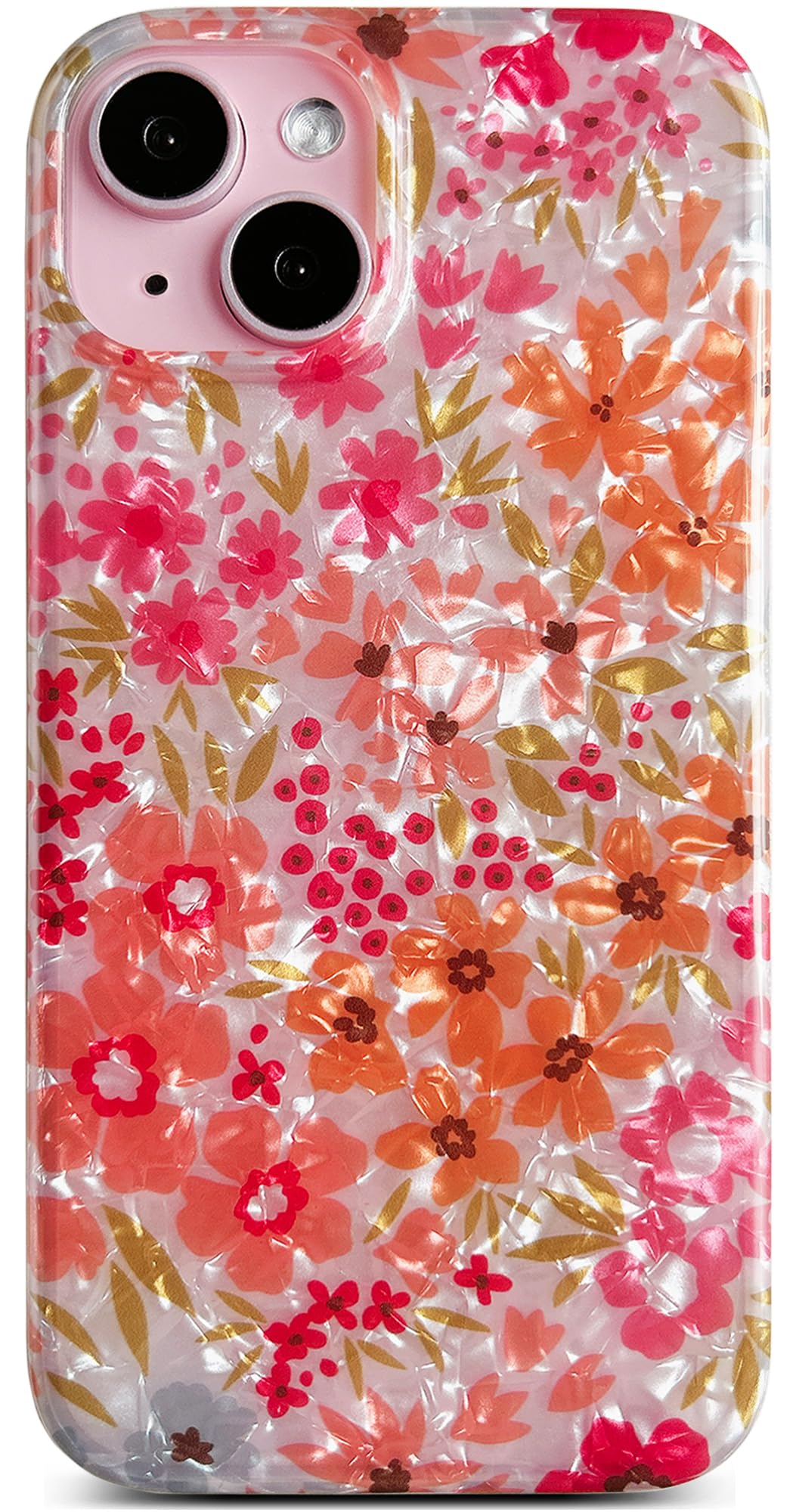 Funda Qokey Para Iphone 14/13 De 6.1 Pulgadas, Diseño Floral Rosa - Venta Internacional.