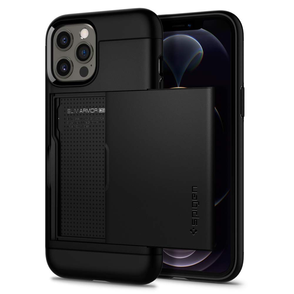 Foto 2 pulgar | Funda Spigen Slim Armor Cs Para Iphone 12/12 Pro, Color Negro - Venta Internacional.