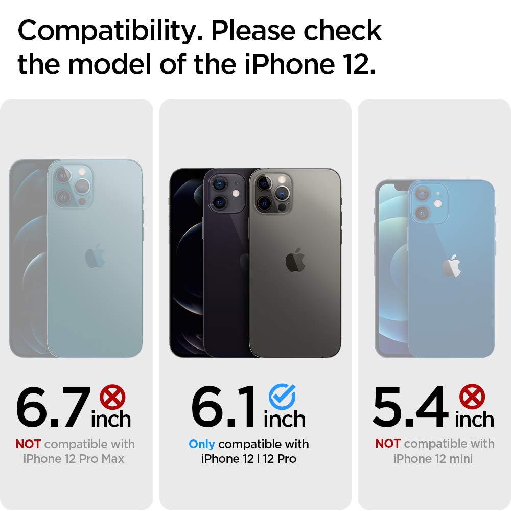Foto 3 pulgar | Funda Spigen Slim Armor Cs Para Iphone 12/12 Pro, Color Negro - Venta Internacional.