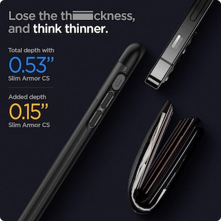 Foto 6 | Funda Spigen Slim Armor Cs Para Iphone 12/12 Pro, Color Negro - Venta Internacional.