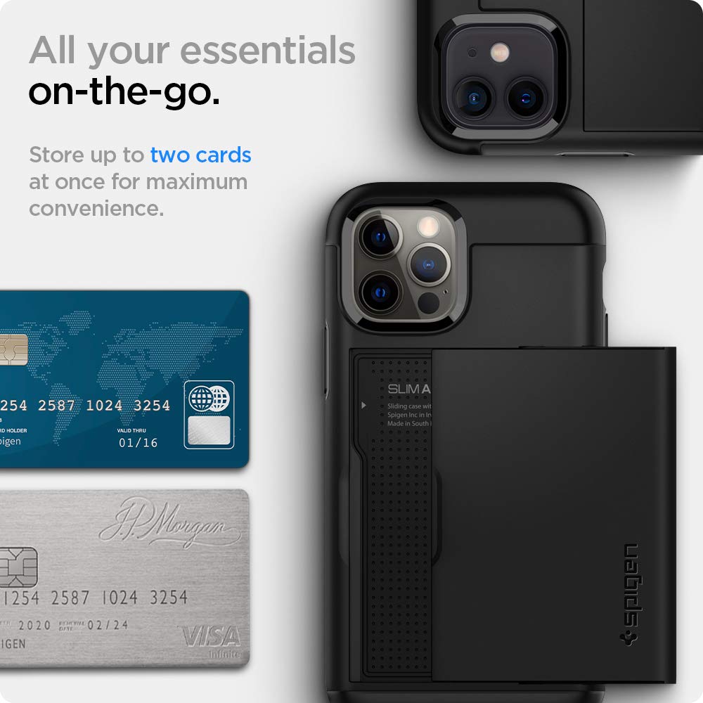 Foto 8 pulgar | Funda Spigen Slim Armor Cs Para Iphone 12/12 Pro, Color Negro - Venta Internacional.