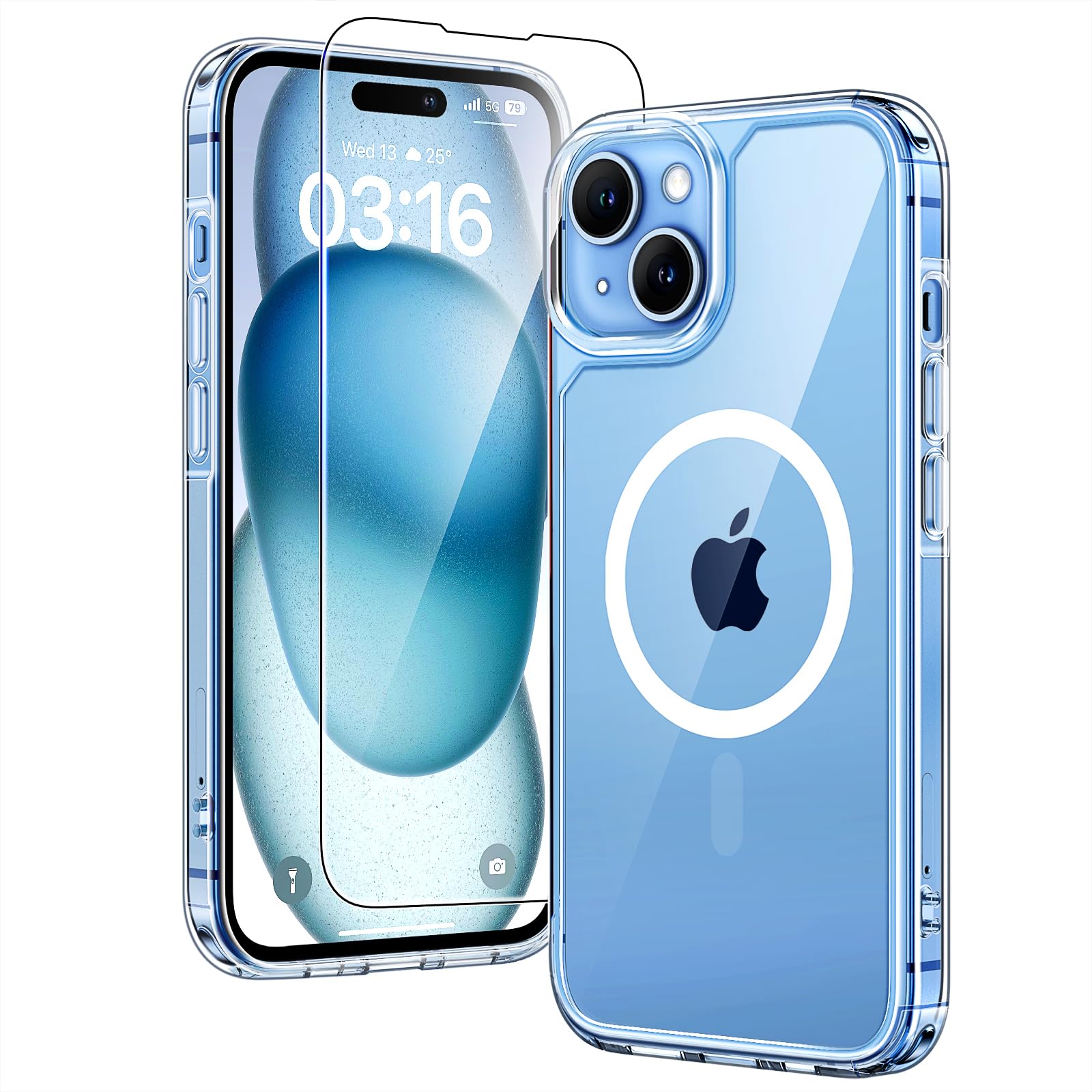 Funda De Teléfono Tauri Para Iphone 15 Con 2 Protectores De Pantalla Y 2 Lentes - Venta Internacional.