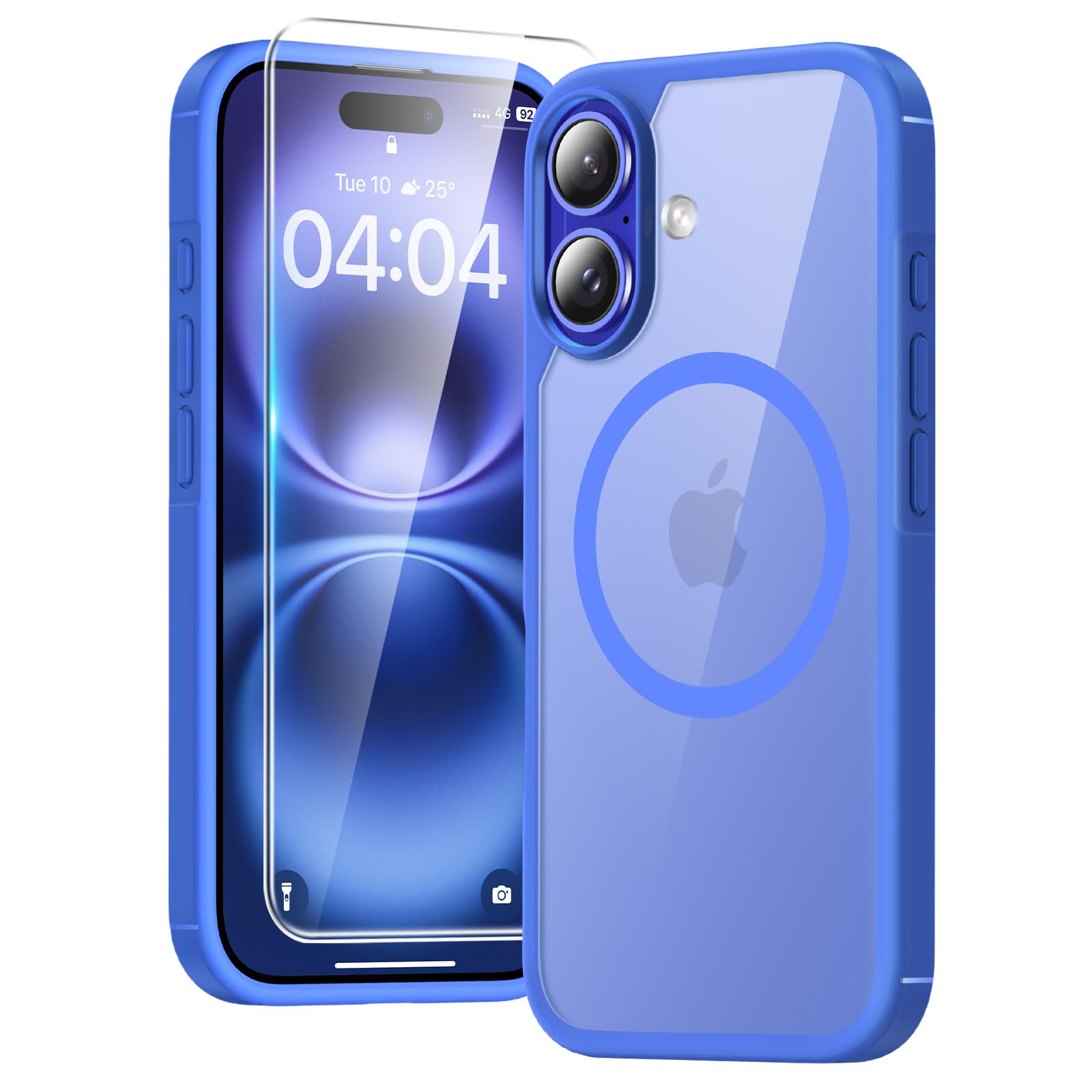Foto 2 pulgar | Funda Tauri 3 En 1 Para Iphone 16 Con 2 Protectores De Pantalla, Color Azul - Venta Internacional.