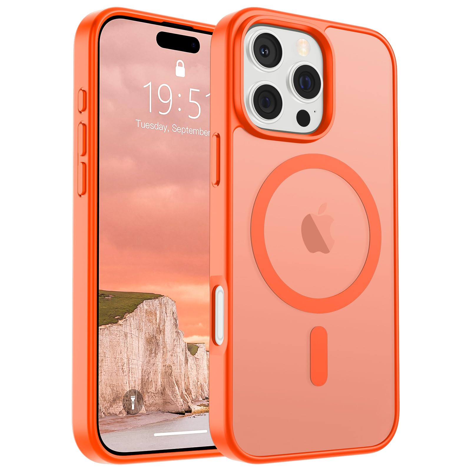 Funda Magnética Supfine Para Iphone 16 Pro Naranja - Venta Internacional.