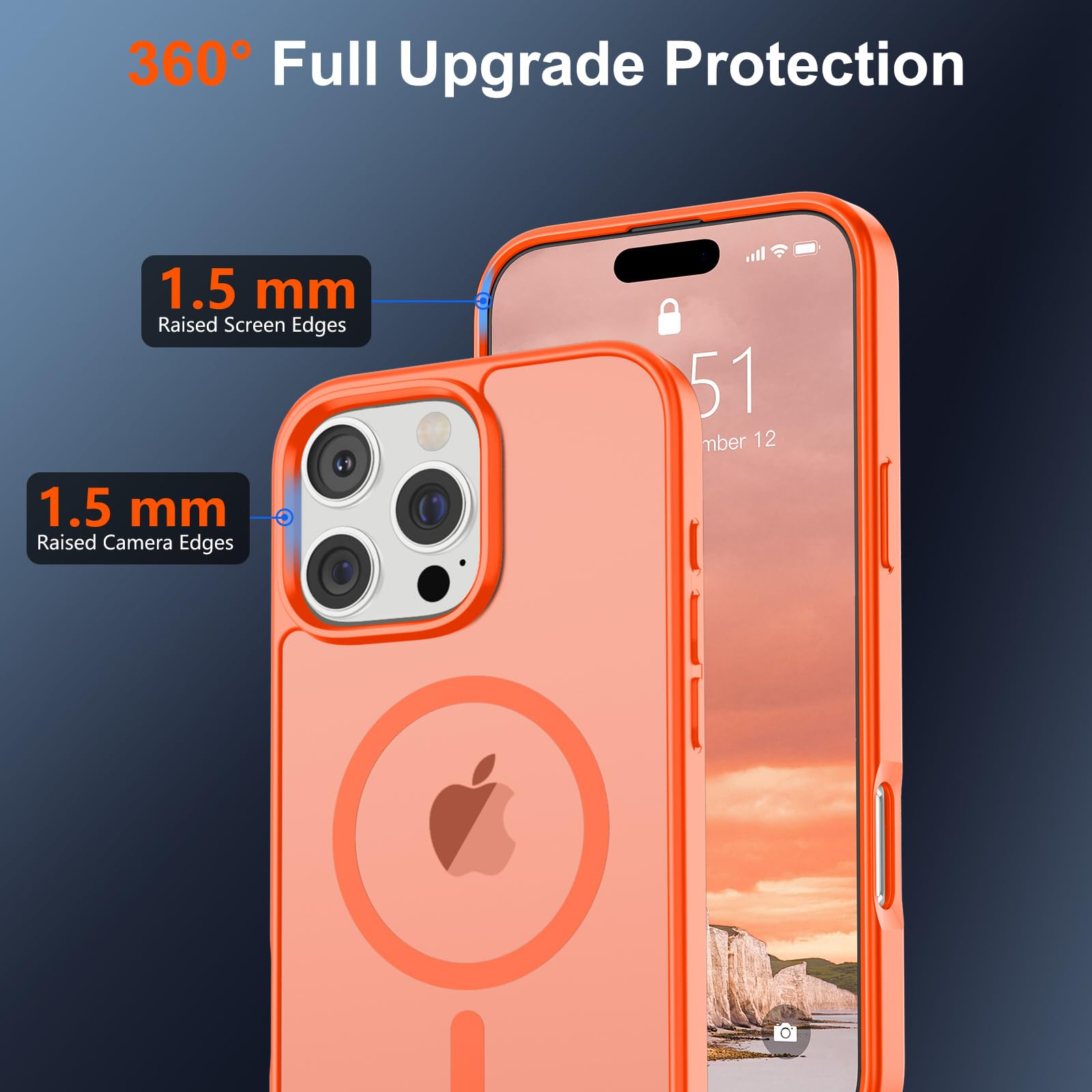 Foto 5 pulgar | Funda Magnética Supfine Para Iphone 16 Pro Naranja - Venta Internacional.