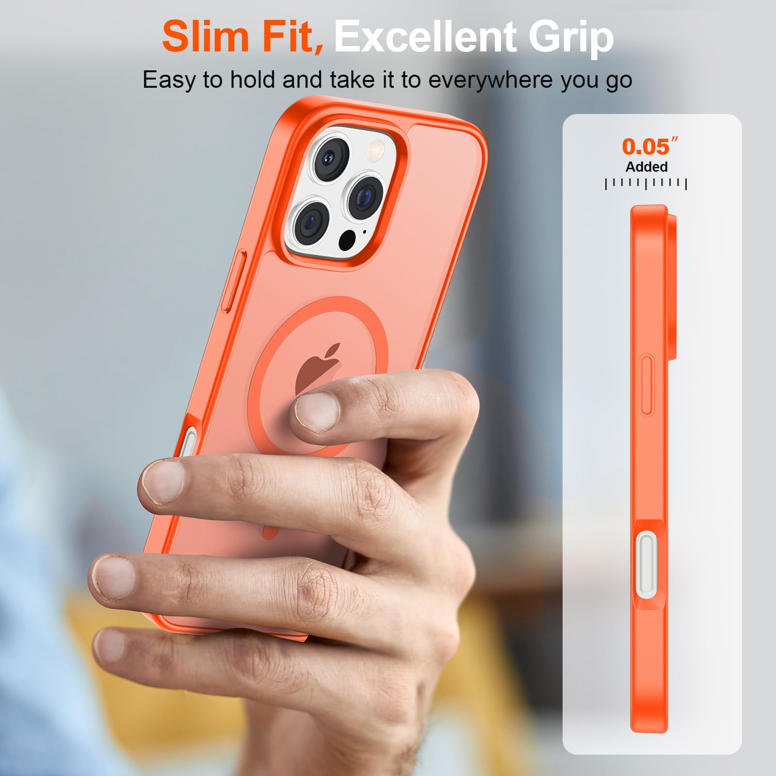 Foto 8 pulgar | Funda Magnética Supfine Para Iphone 16 Pro Naranja - Venta Internacional.
